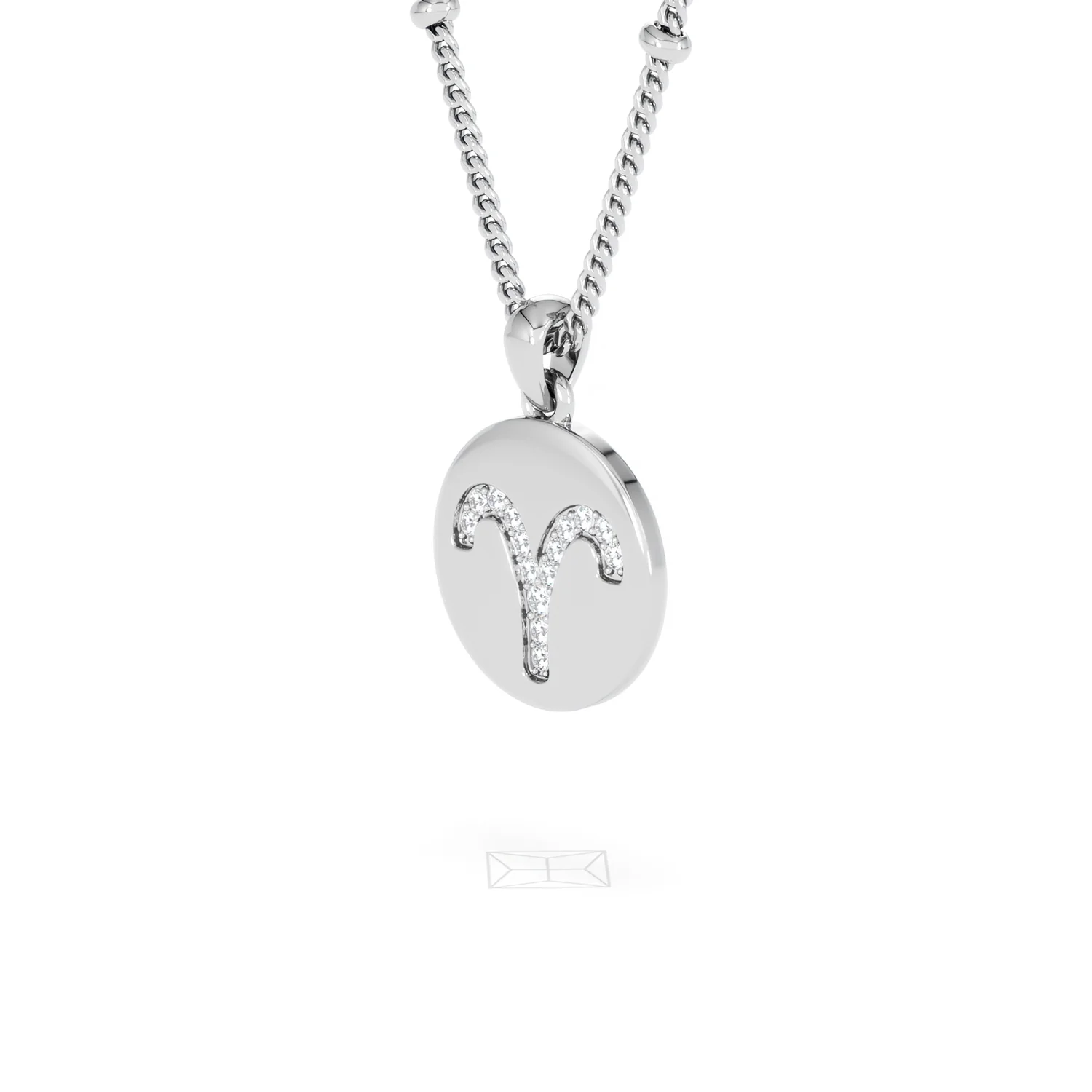 Astrology Aries 0.07ct Lab Grown Diamond Medallion Pendant Necklace in Sterling Silver - Image 18