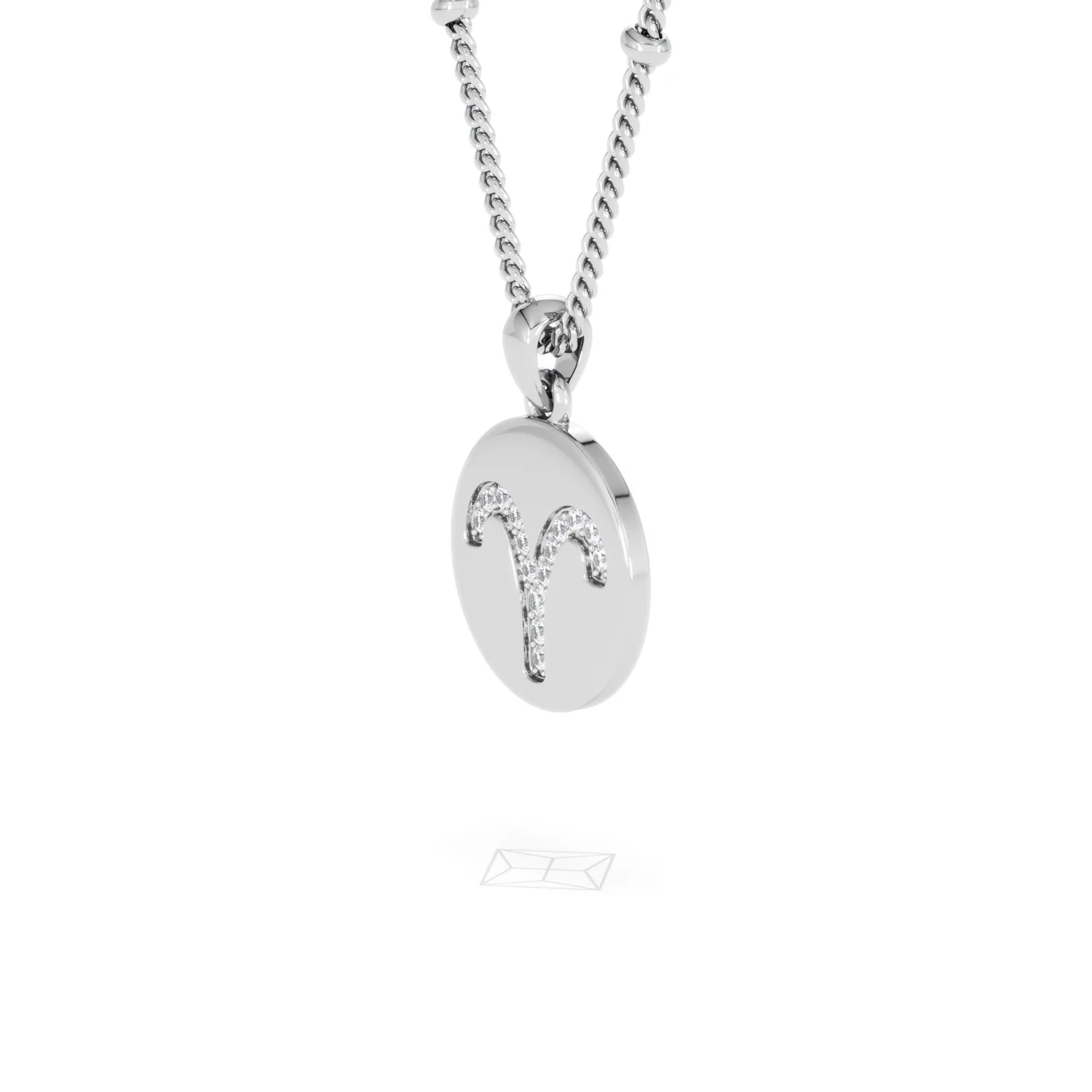 Astrology Aries 0.07ct Lab Grown Diamond Medallion Pendant Necklace in Sterling Silver - Image 20
