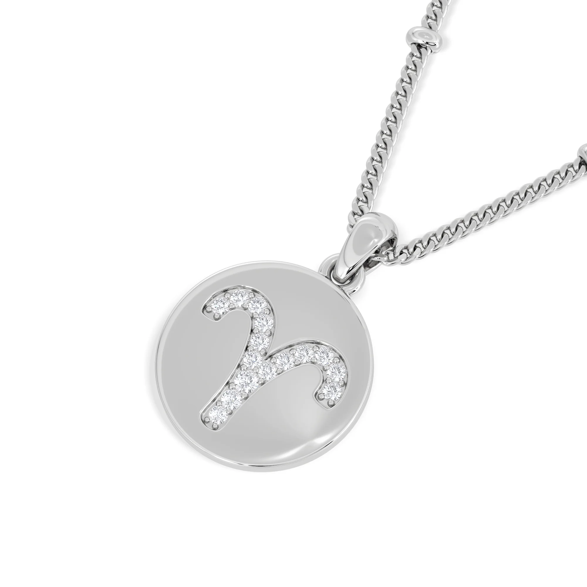 Astrology Aries 0.07ct Lab Grown Diamond Medallion Pendant Necklace in Sterling Silver - Image 5