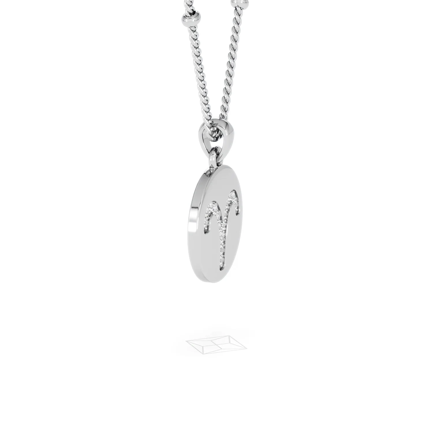 Astrology Aries 0.07ct Lab Grown Diamond Medallion Pendant Necklace in Sterling Silver - Image 73