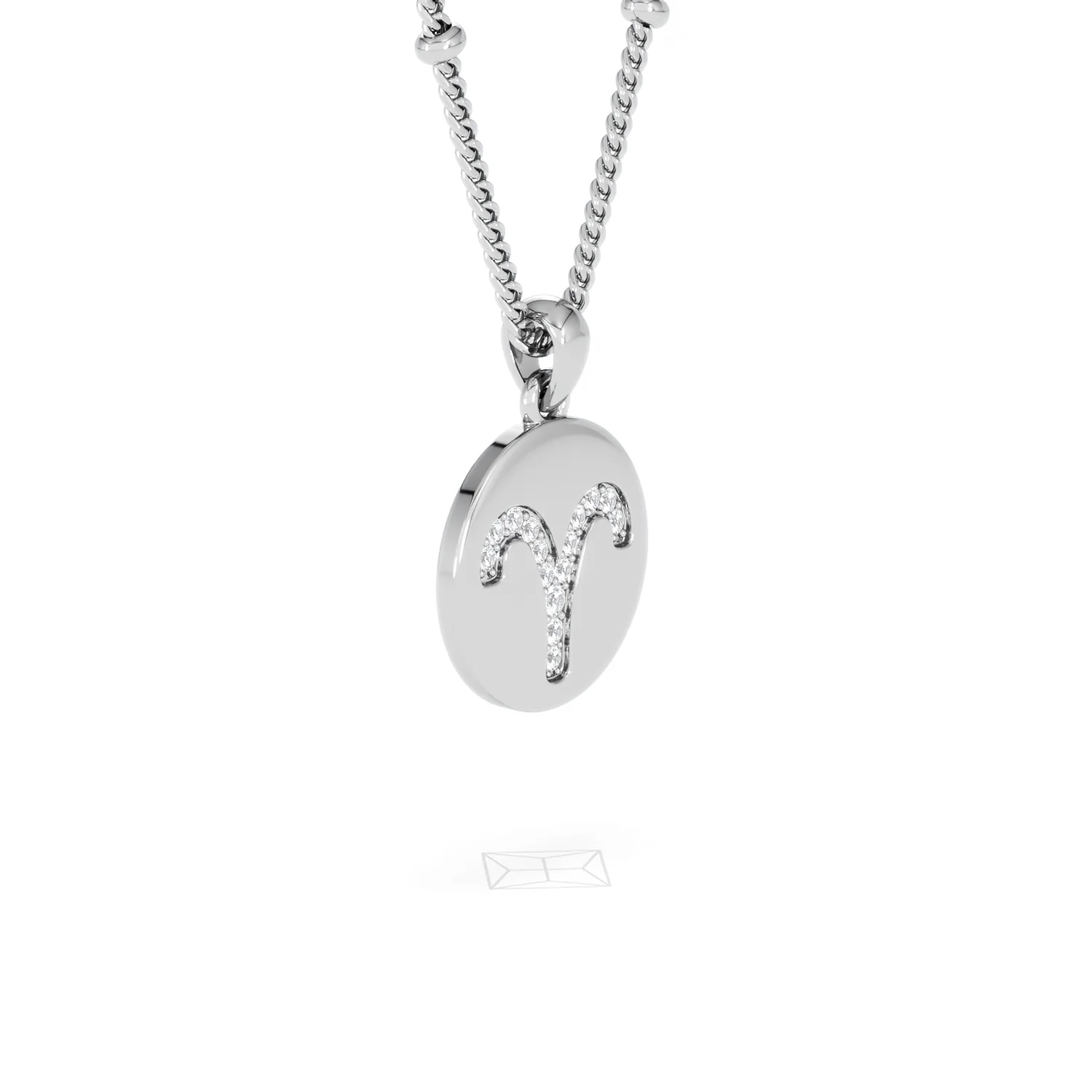 Astrology Aries 0.07ct Lab Grown Diamond Medallion Pendant Necklace in Sterling Silver - Image 77