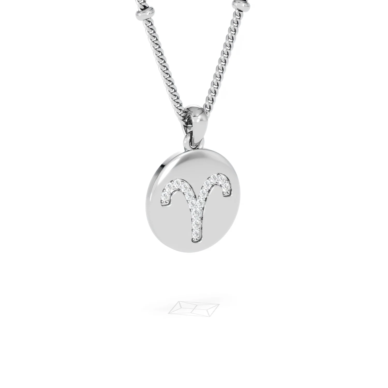 Astrology Aries 0.07ct Lab Grown Diamond Medallion Pendant Necklace in Sterling Silver - Image 81