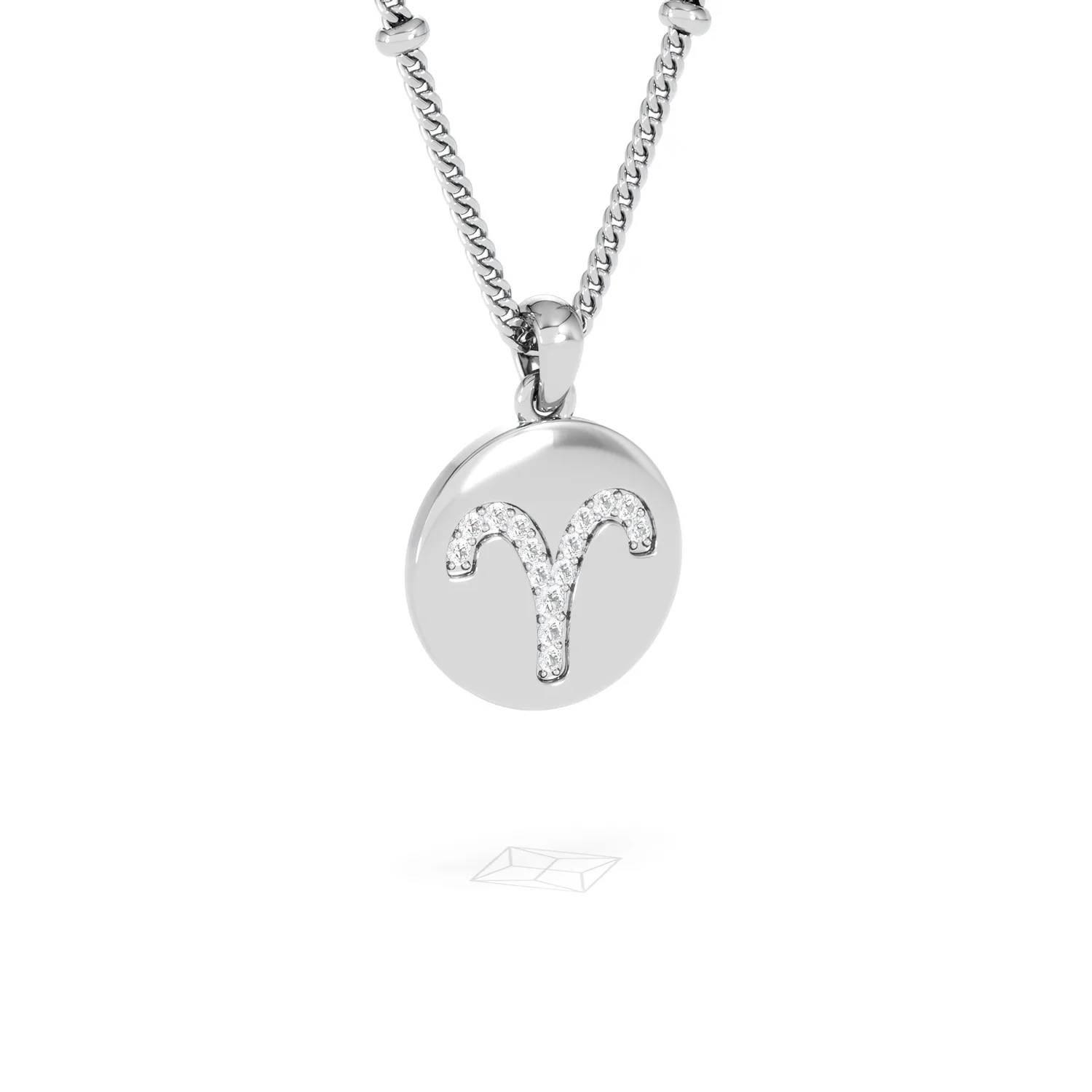 Astrology Aries 0.07ct Lab Grown Diamond Medallion Pendant Necklace in Sterling Silver - Image 82