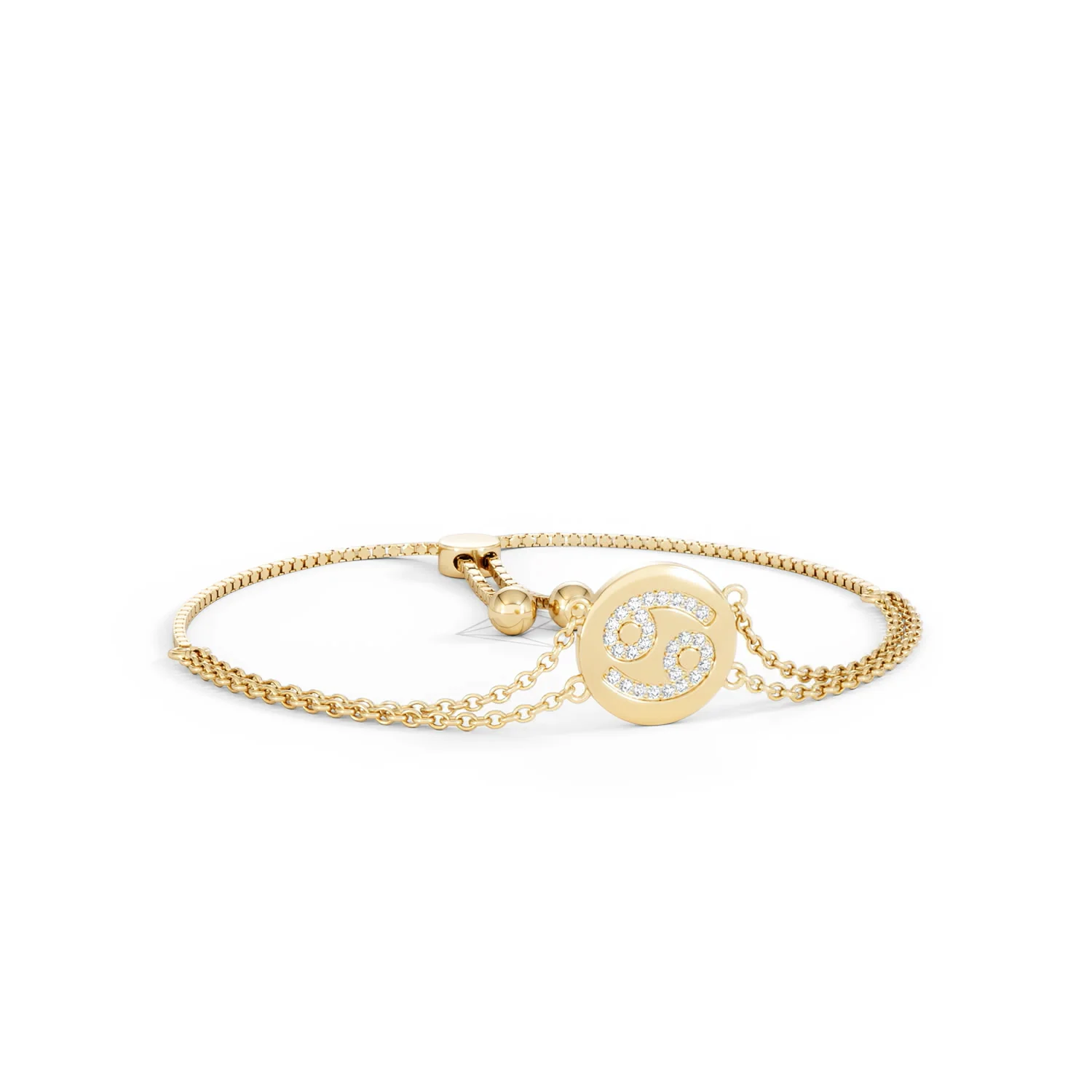 Astrology Cancer 0.07ct Lab Grown Diamond Adjustable Medallion Bracelet 18K Gold Vermeil - Image 13