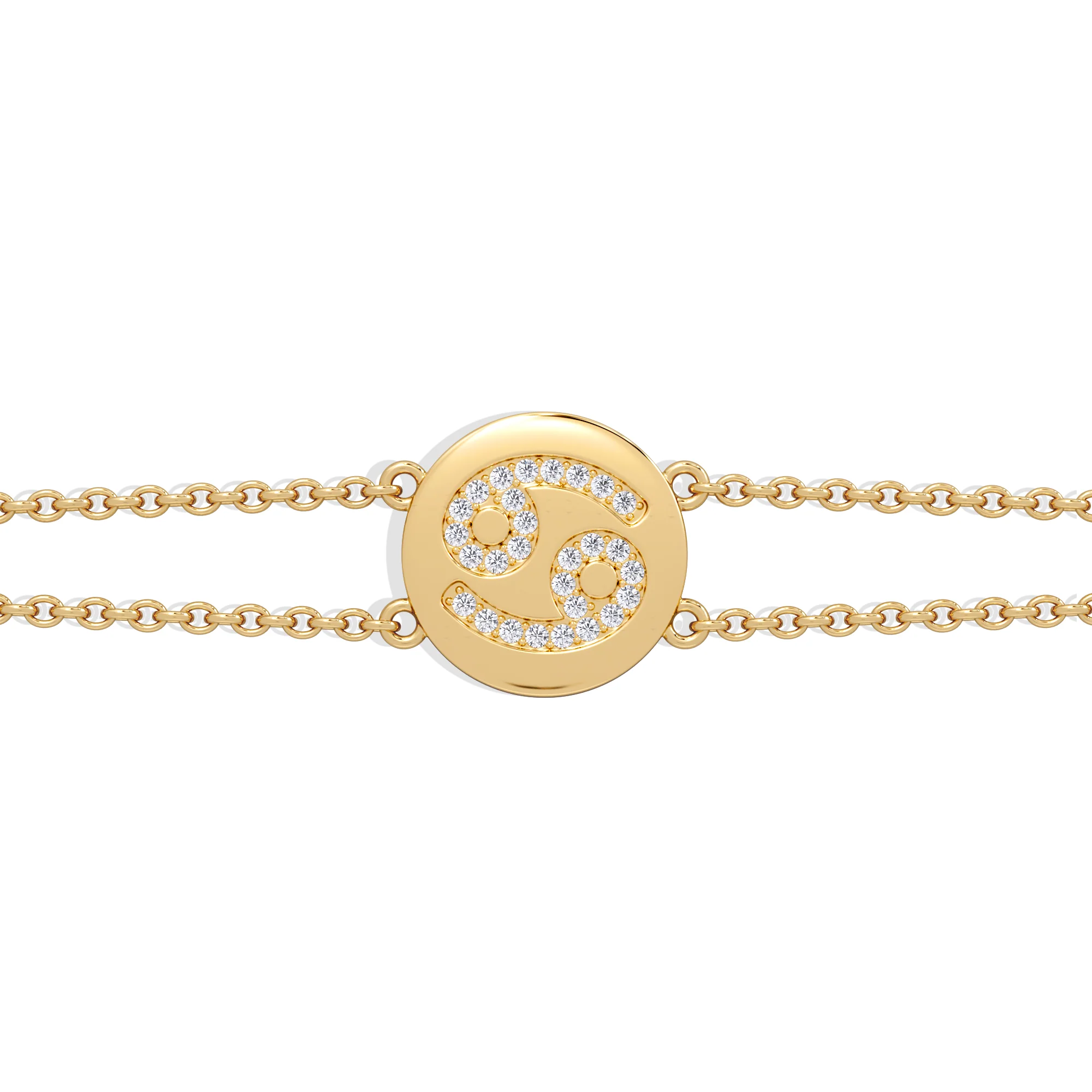 Astrology Cancer 0.07ct Lab Grown Diamond Adjustable Medallion Bracelet 18K Gold Vermeil - Image 5