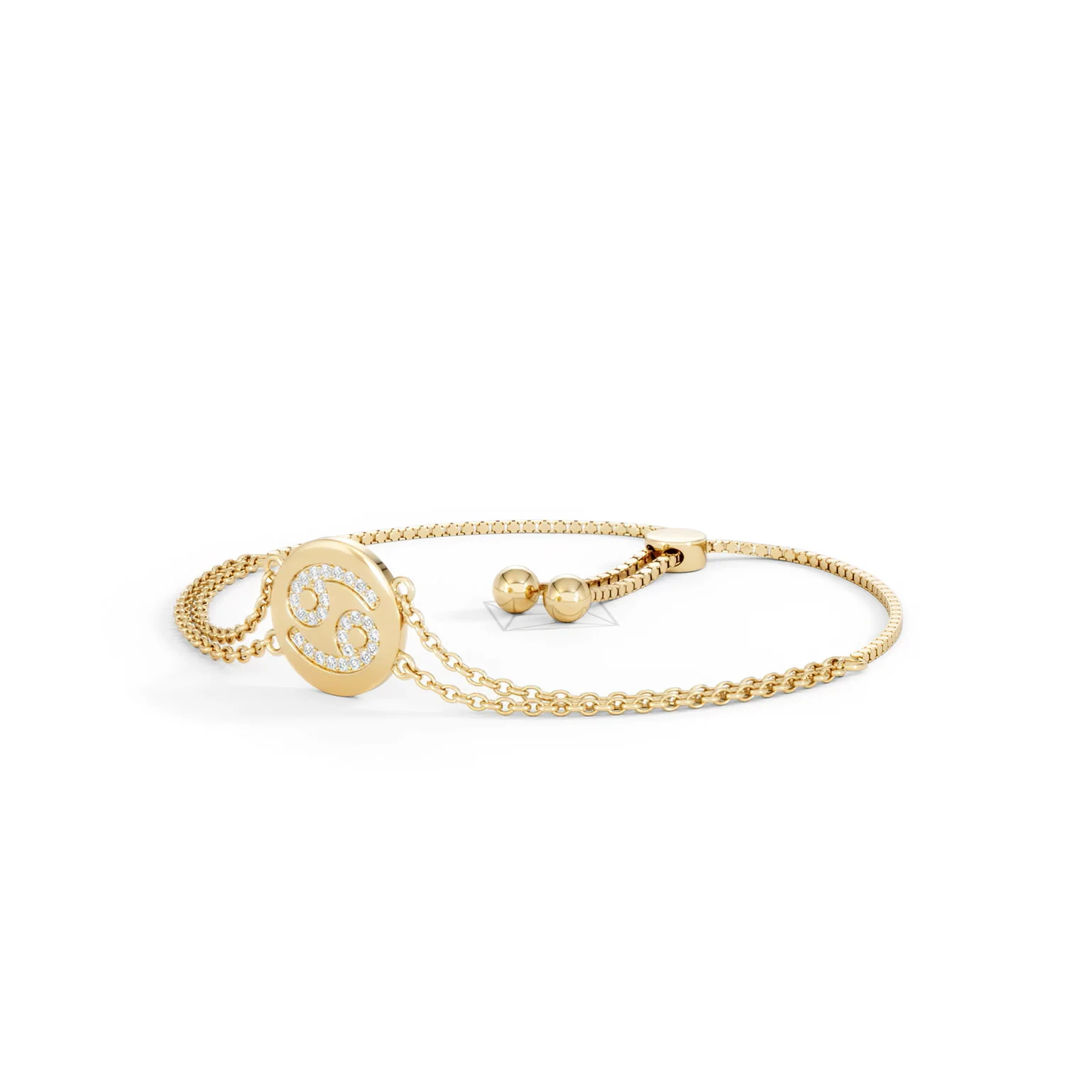 Astrology Cancer 0.07ct Lab Grown Diamond Adjustable Medallion Bracelet 18K Gold Vermeil - Image 81