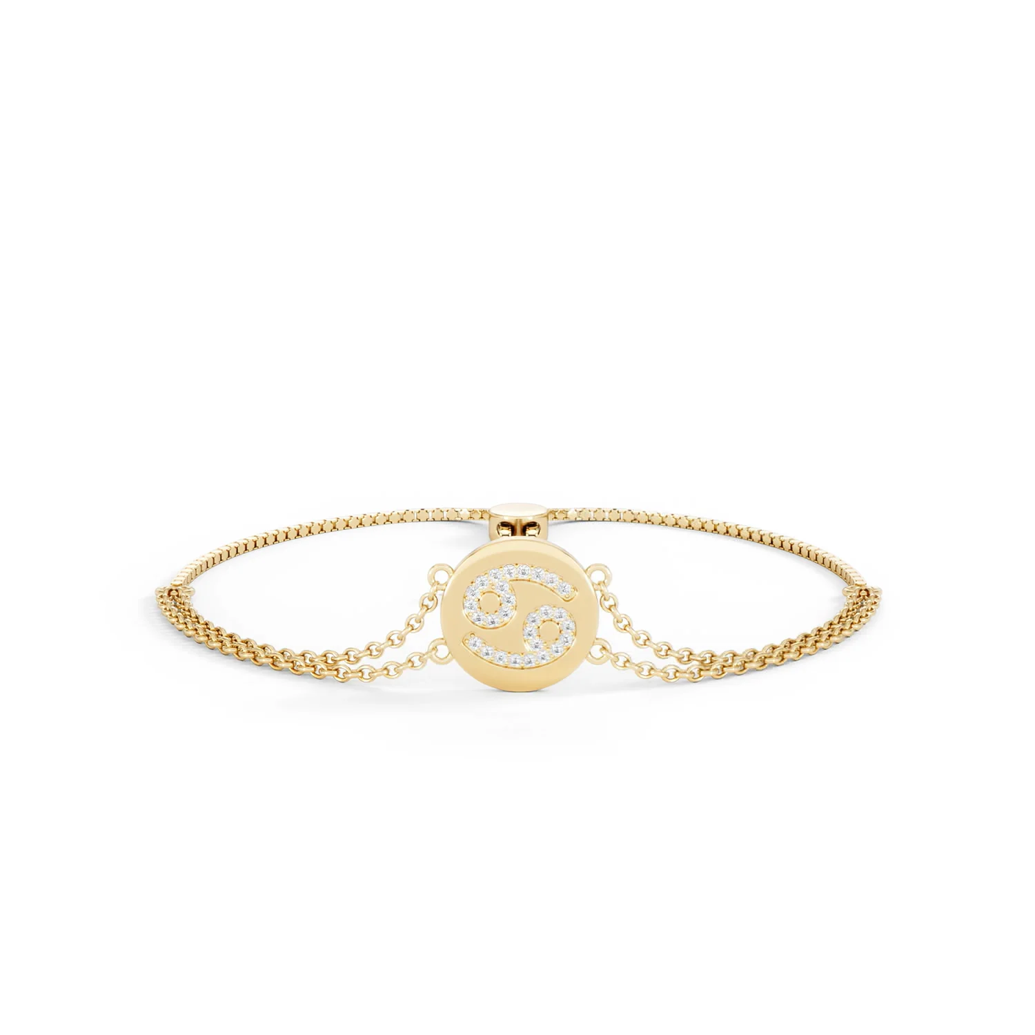 Astrology Cancer 0.07ct Lab Grown Diamond Adjustable Medallion Bracelet 18K Gold Vermeil - Image 9