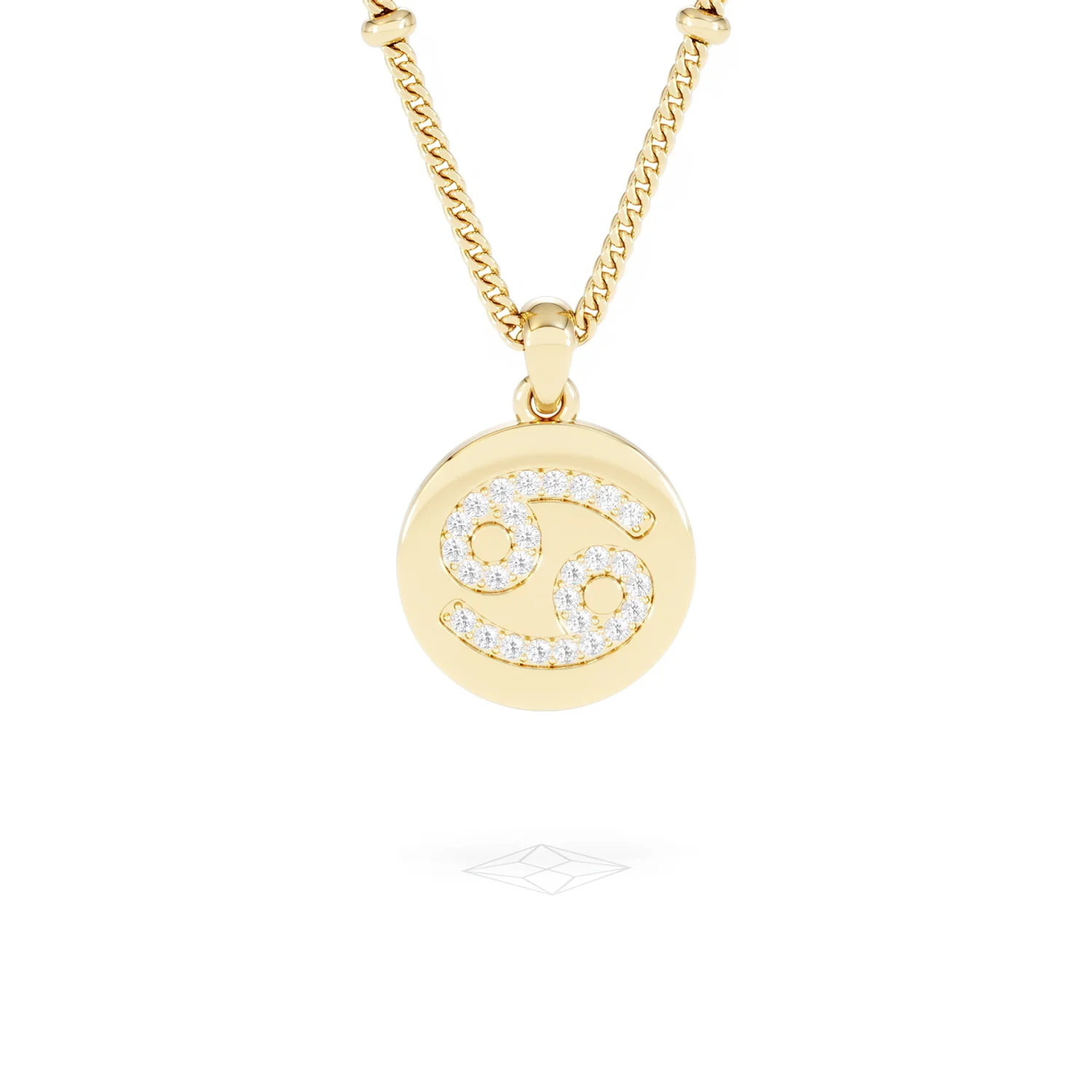 Astrology Cancer 0.07ct Lab Grown Diamond Medallion Pendant Necklace in 18K Gold Vermeil - Image 10