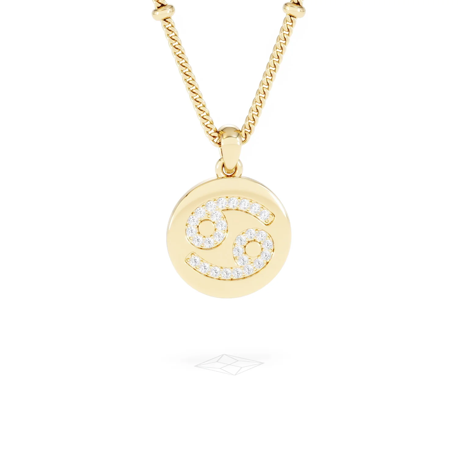Astrology Cancer 0.07ct Lab Grown Diamond Medallion Pendant Necklace in 18K Gold Vermeil - Image 11