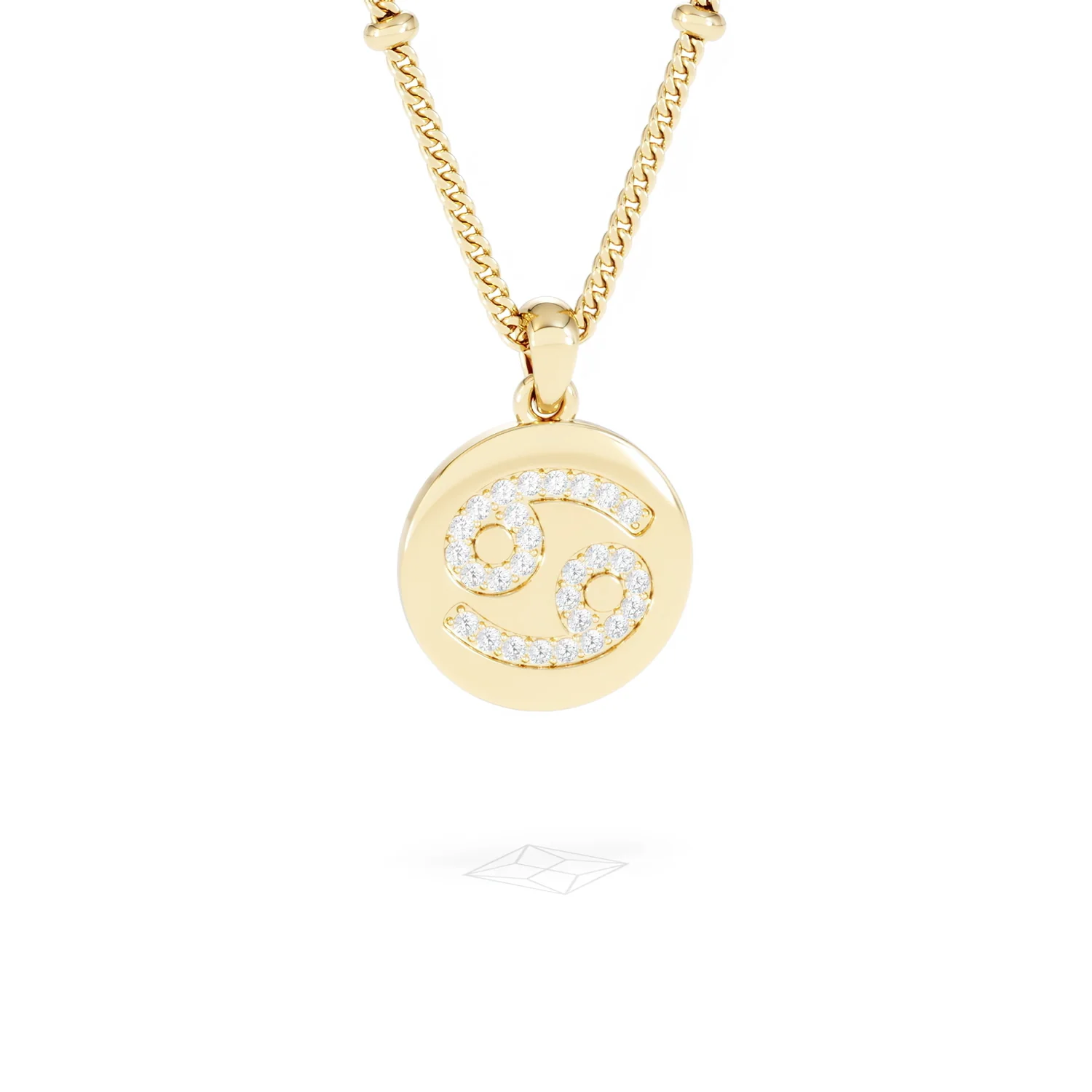 Astrology Cancer 0.07ct Lab Grown Diamond Medallion Pendant Necklace in 18K Gold Vermeil - Image 12