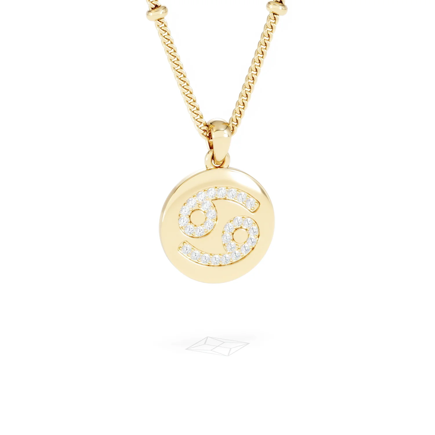 Astrology Cancer 0.07ct Lab Grown Diamond Medallion Pendant Necklace in 18K Gold Vermeil - Image 13