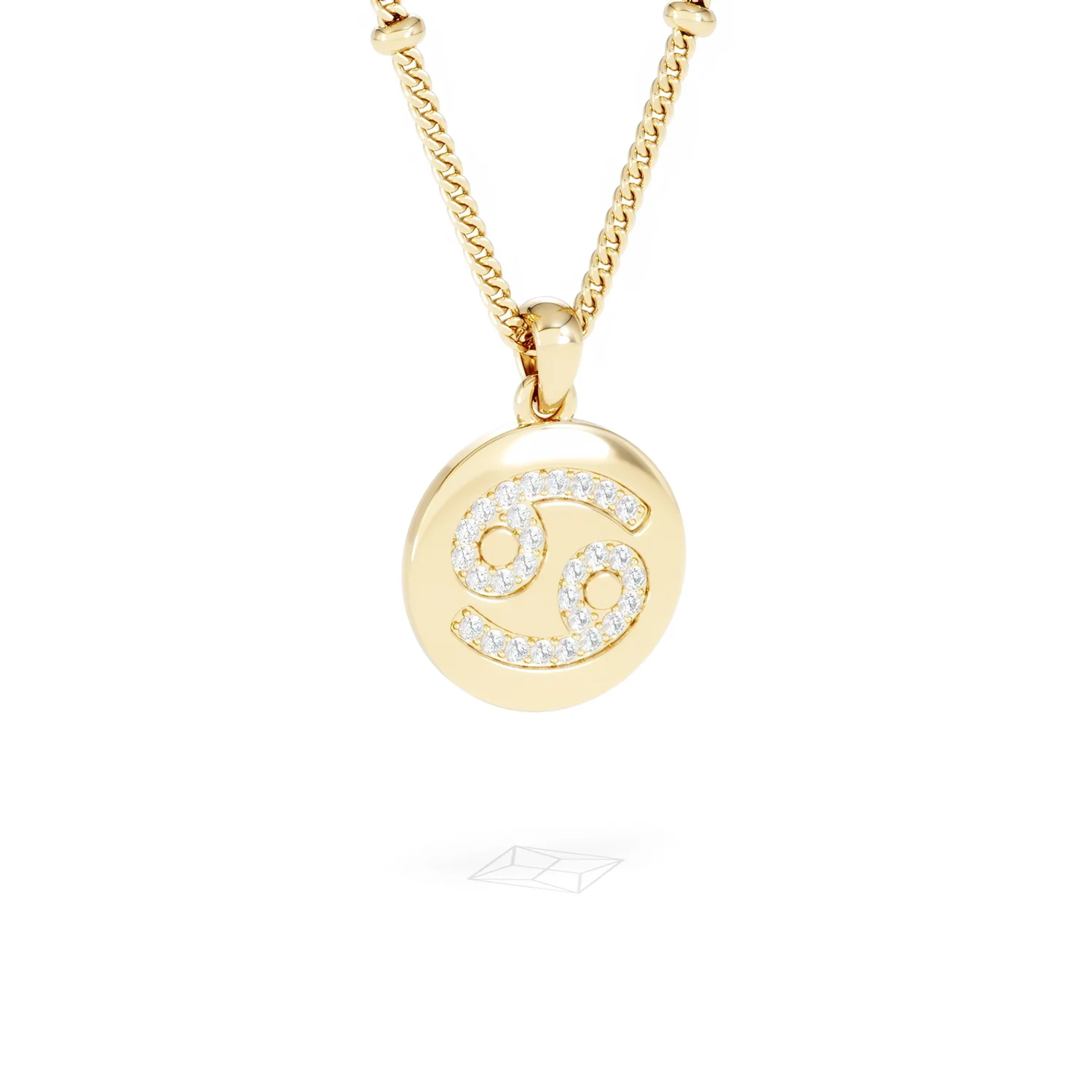 Astrology Cancer 0.07ct Lab Grown Diamond Medallion Pendant Necklace in 18K Gold Vermeil - Image 14