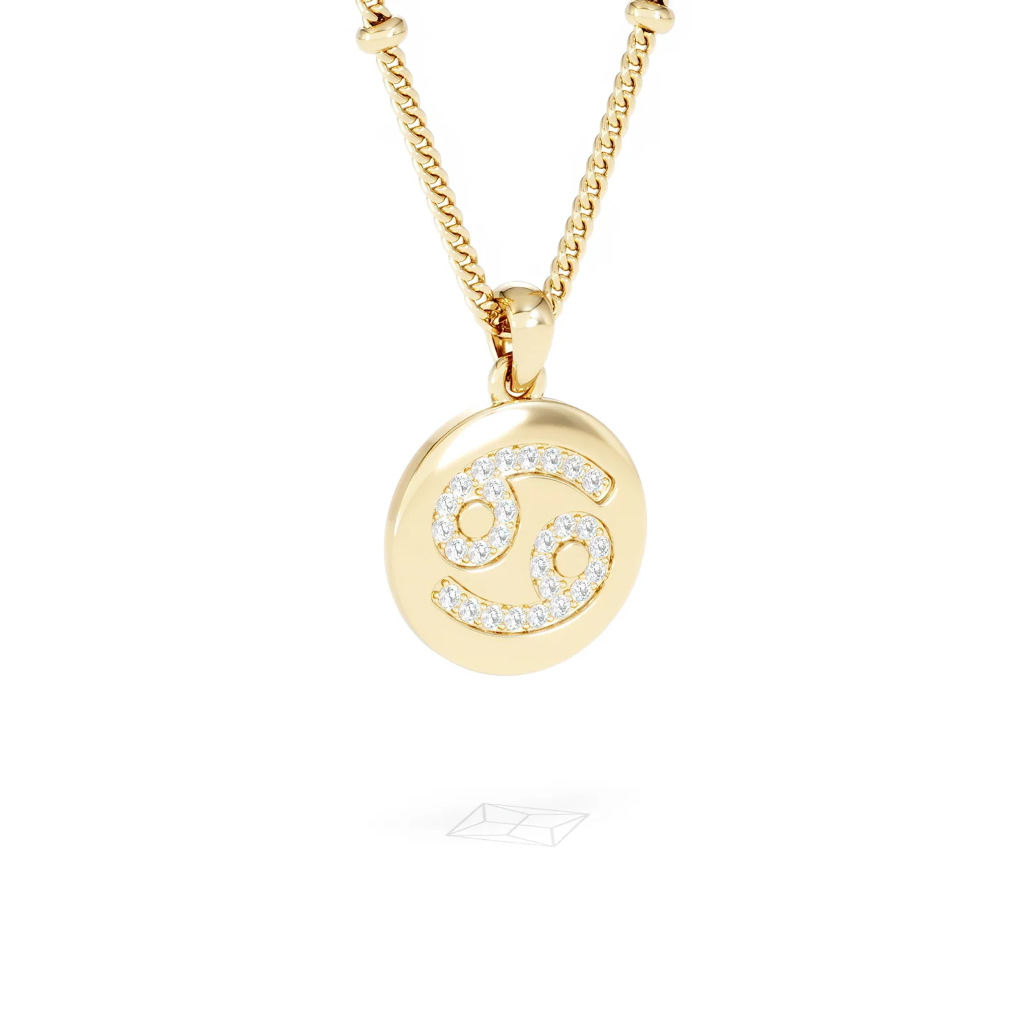 Astrology Cancer 0.07ct Lab Grown Diamond Medallion Pendant Necklace in 18K Gold Vermeil - Image 15