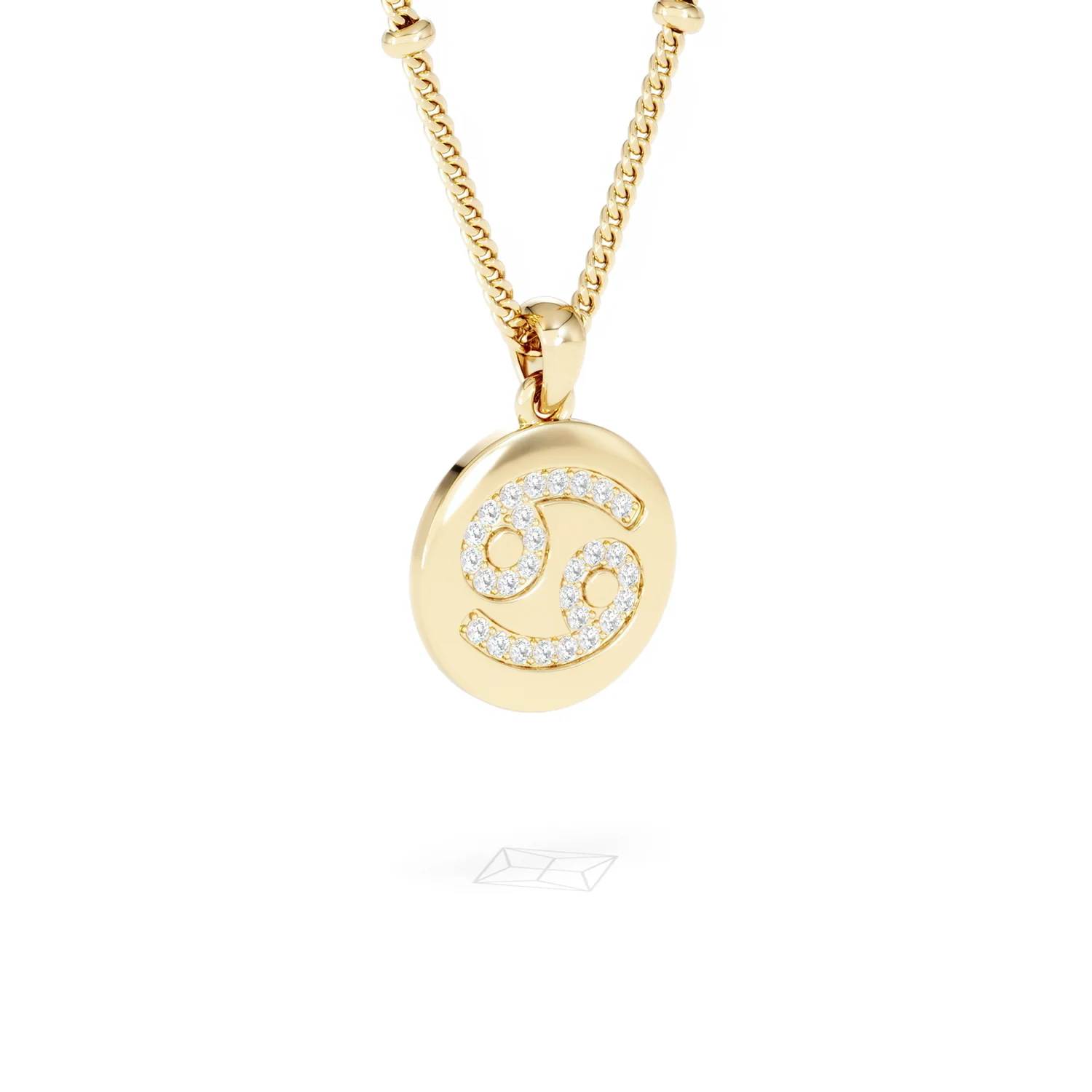 Astrology Cancer 0.07ct Lab Grown Diamond Medallion Pendant Necklace in 18K Gold Vermeil - Image 16