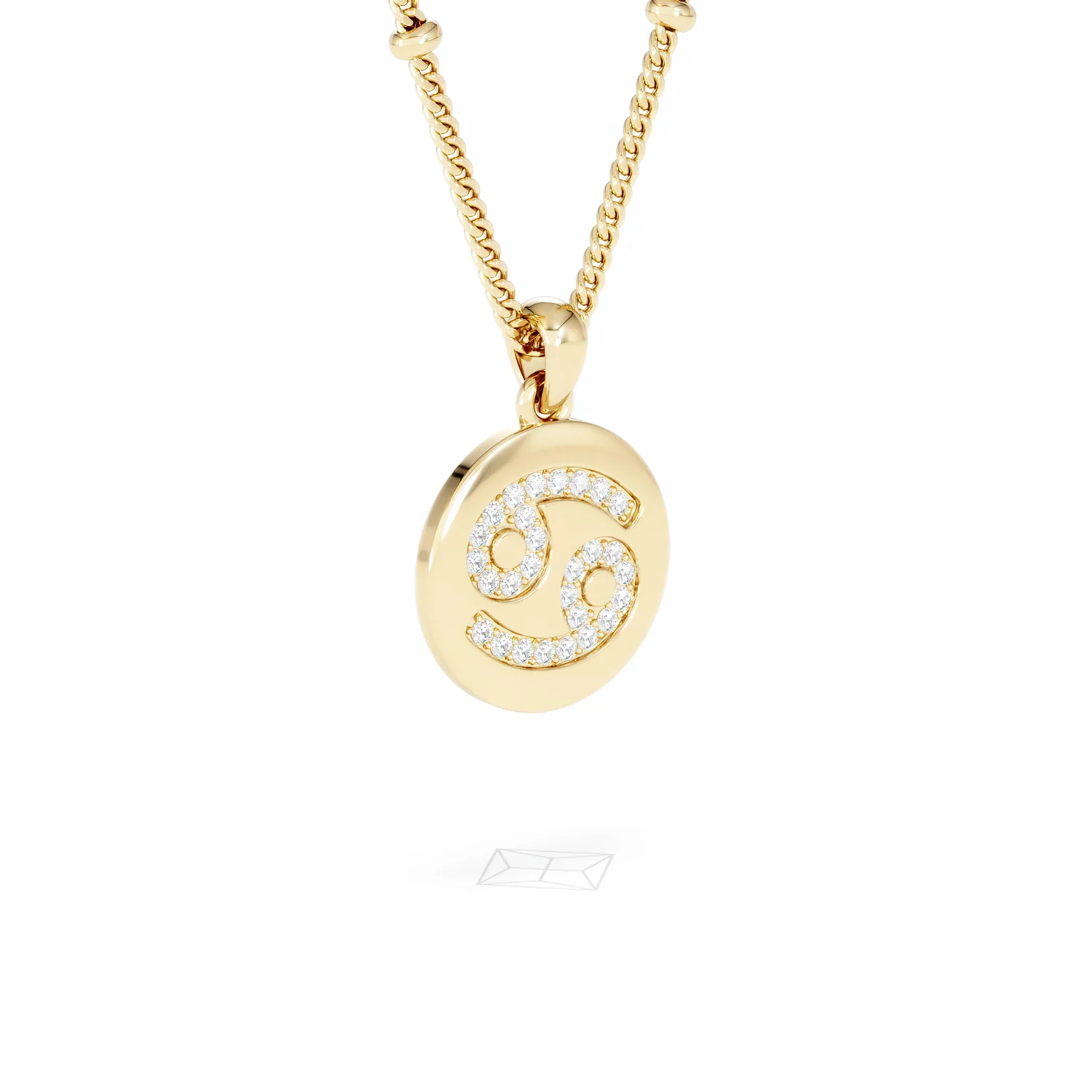Astrology Cancer 0.07ct Lab Grown Diamond Medallion Pendant Necklace in 18K Gold Vermeil - Image 17