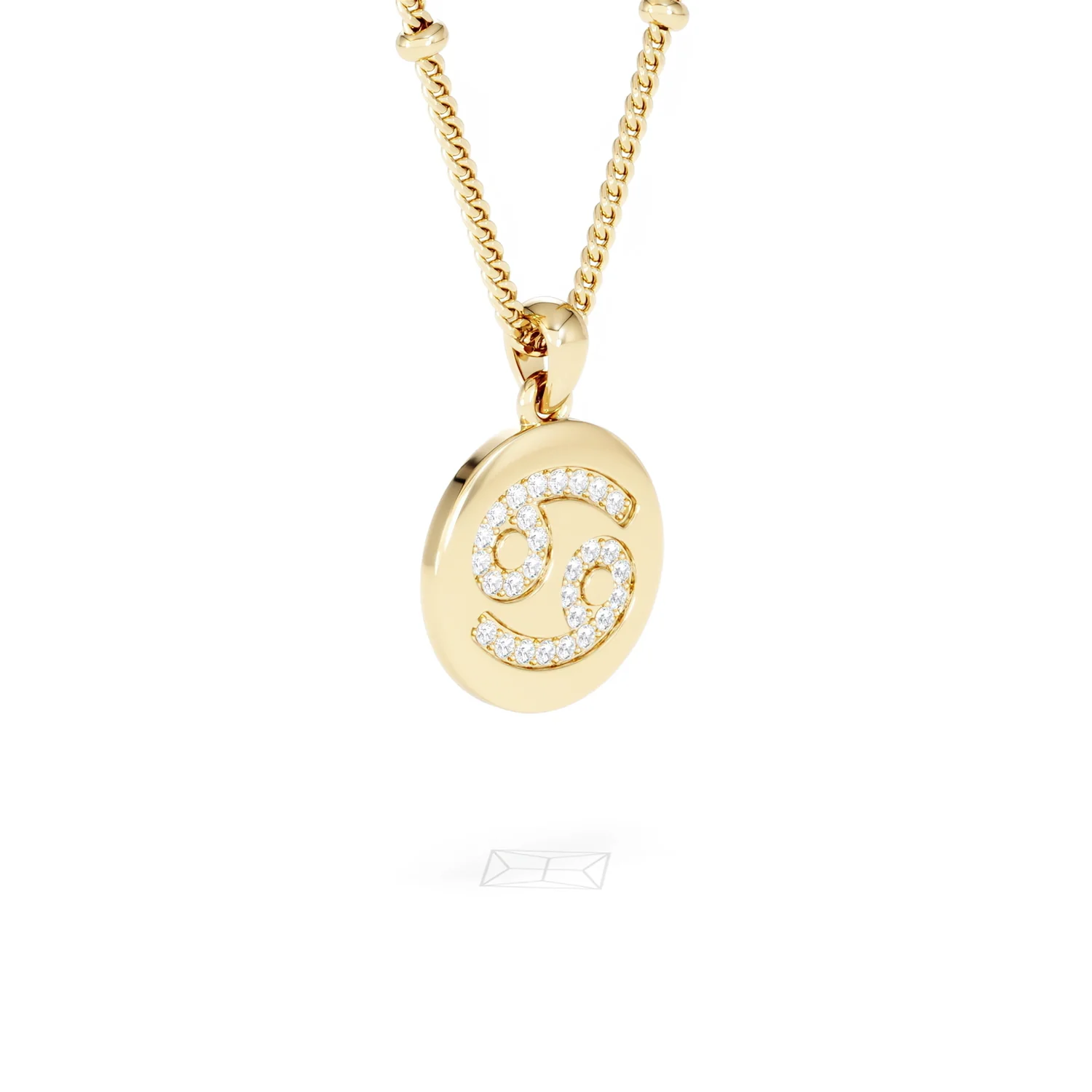 Astrology Cancer 0.07ct Lab Grown Diamond Medallion Pendant Necklace in 18K Gold Vermeil - Image 18