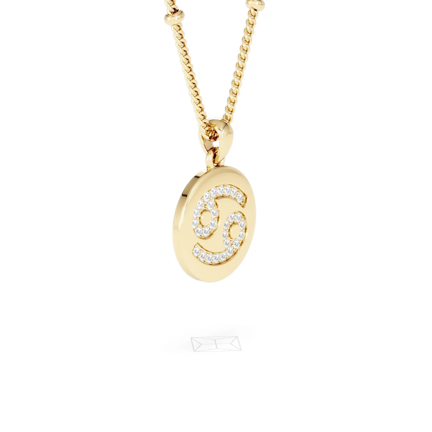 Astrology Cancer 0.07ct Lab Grown Diamond Medallion Pendant Necklace in 18K Gold Vermeil - Image 20