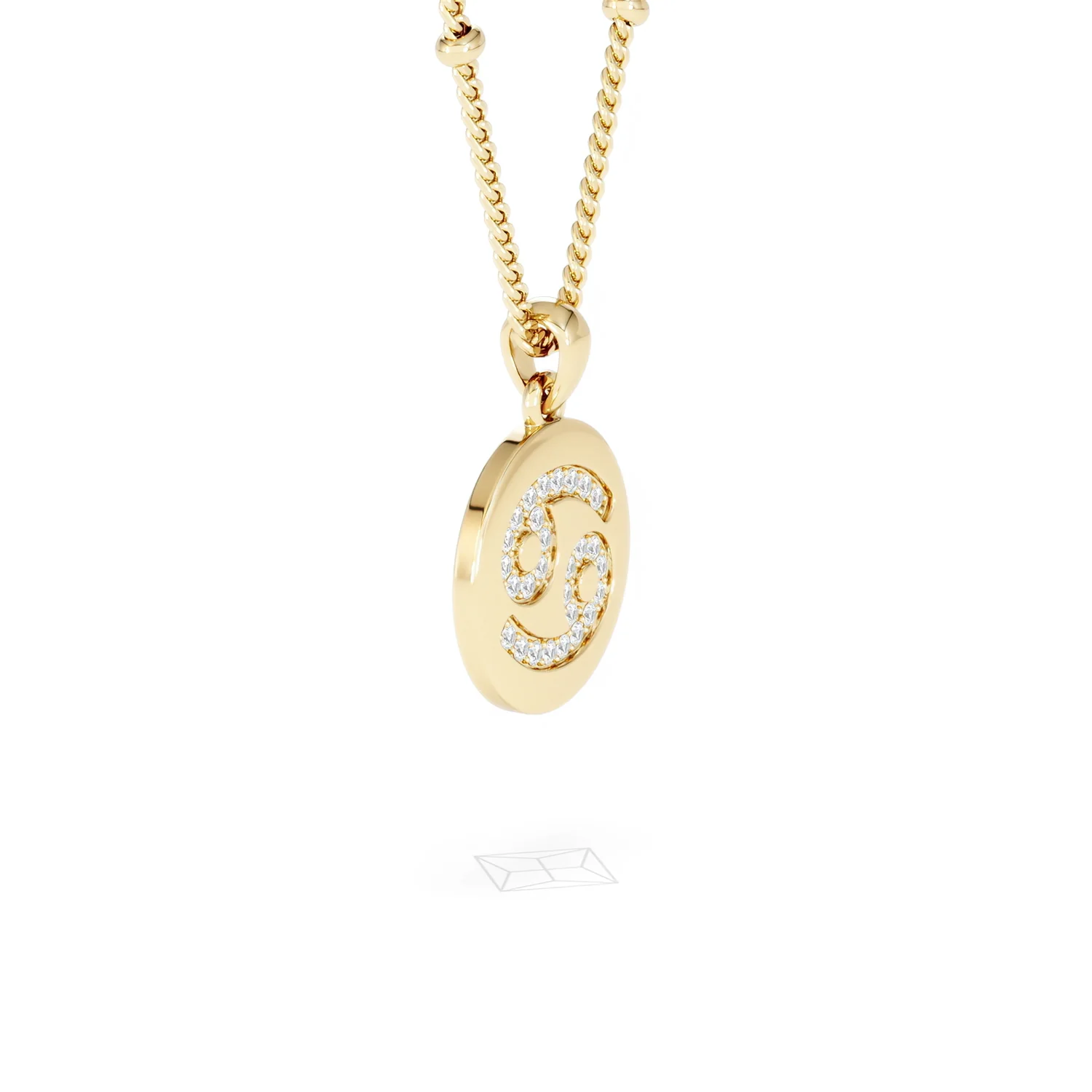 Astrology Cancer 0.07ct Lab Grown Diamond Medallion Pendant Necklace in 18K Gold Vermeil - Image 22