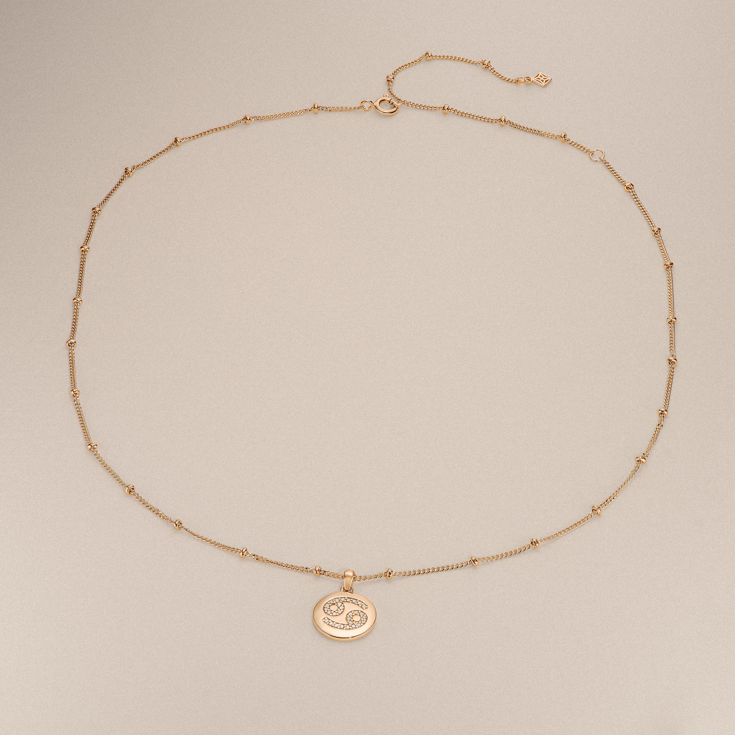 Astrology Cancer 0.07ct Lab Grown Diamond Medallion Pendant Necklace in 18K Gold Vermeil - Image 6
