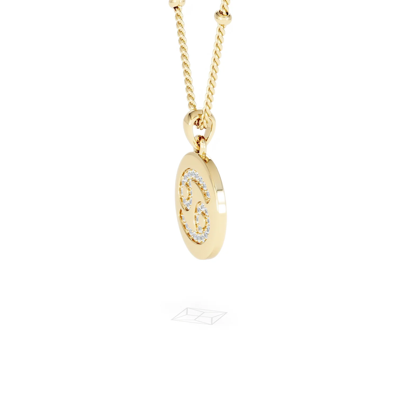 Astrology Cancer 0.07ct Lab Grown Diamond Medallion Pendant Necklace in 18K Gold Vermeil - Image 74