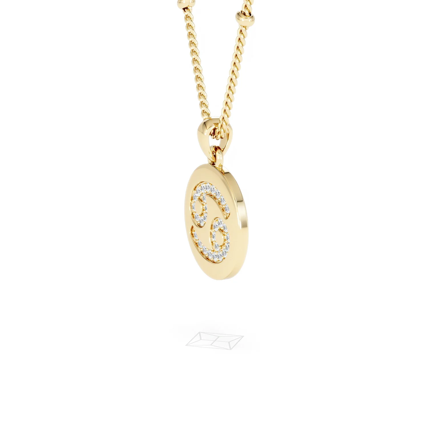 Astrology Cancer 0.07ct Lab Grown Diamond Medallion Pendant Necklace in 18K Gold Vermeil - Image 75