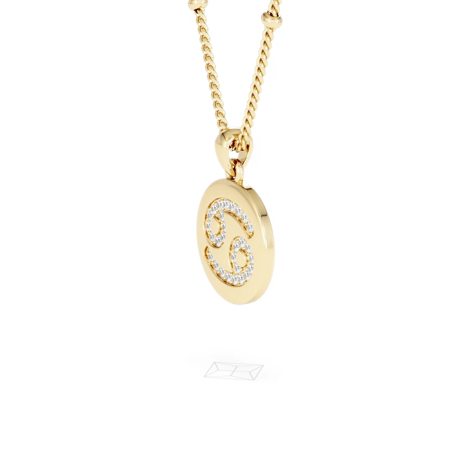 Astrology Cancer 0.07ct Lab Grown Diamond Medallion Pendant Necklace in 18K Gold Vermeil - Image 76