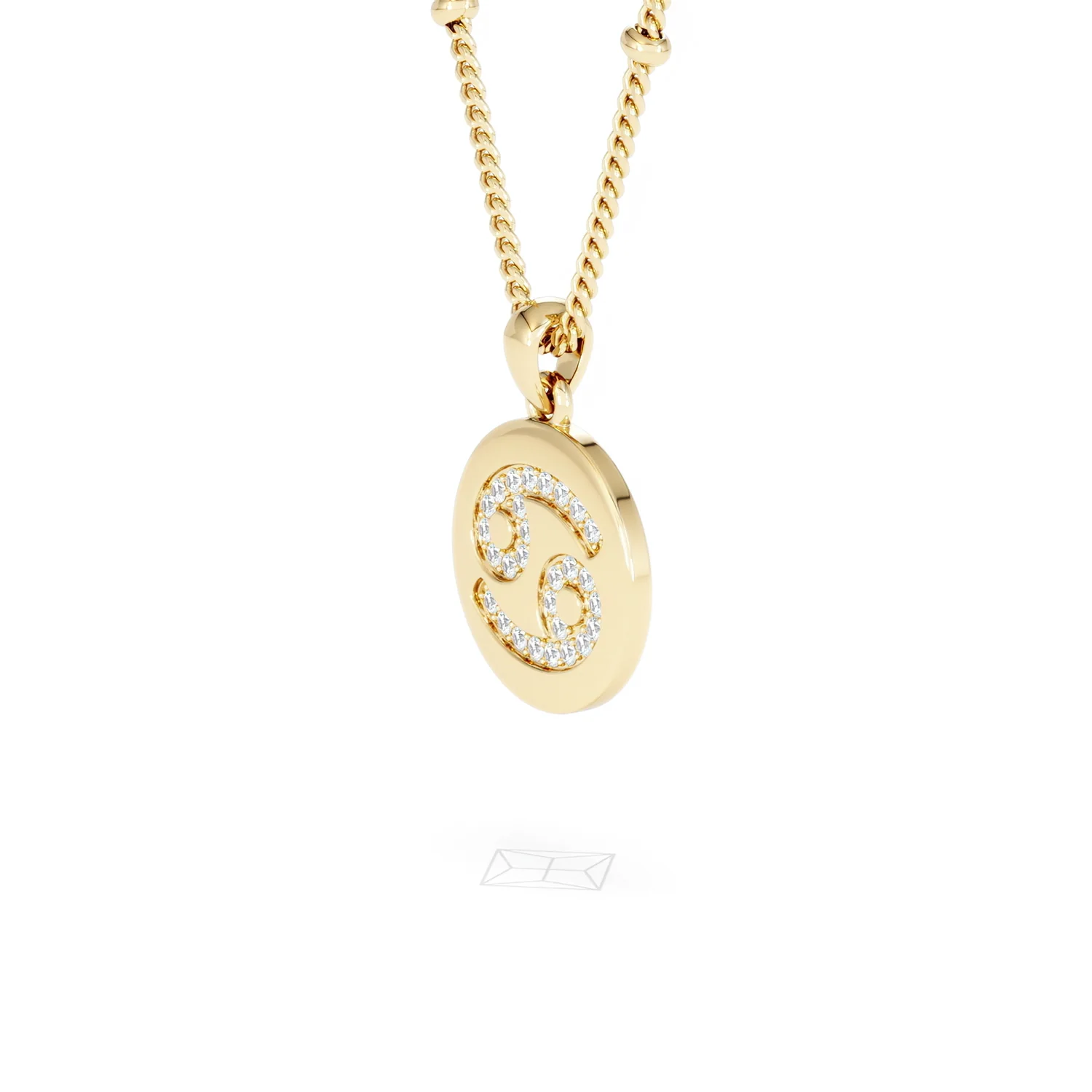Astrology Cancer 0.07ct Lab Grown Diamond Medallion Pendant Necklace in 18K Gold Vermeil - Image 77