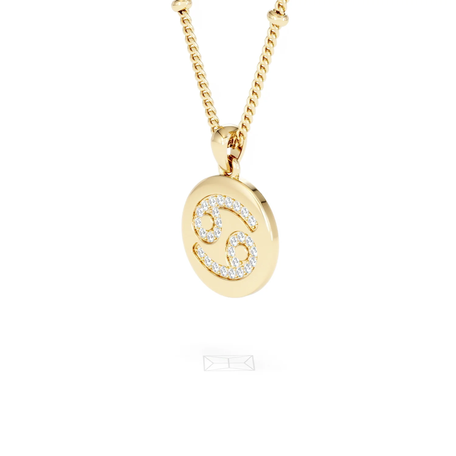 Astrology Cancer 0.07ct Lab Grown Diamond Medallion Pendant Necklace in 18K Gold Vermeil - Image 79