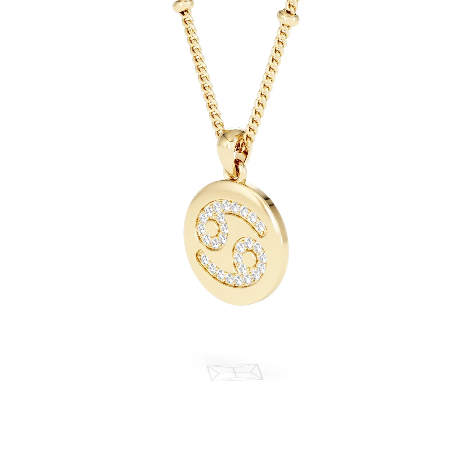 Astrology Cancer 0.07ct Lab Grown Diamond Medallion Pendant Necklace in 18K Gold Vermeil - Image 80