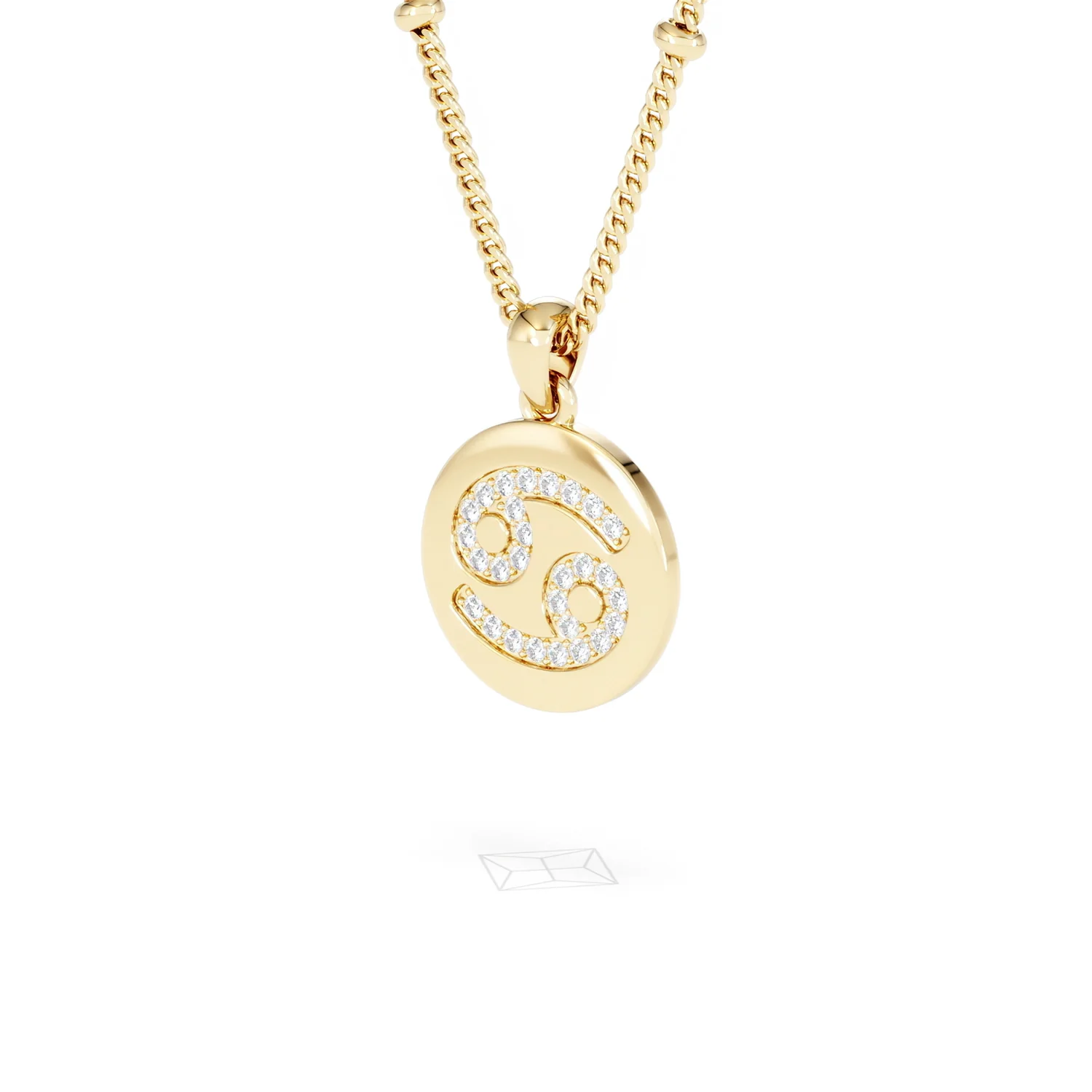 Astrology Cancer 0.07ct Lab Grown Diamond Medallion Pendant Necklace in 18K Gold Vermeil - Image 81