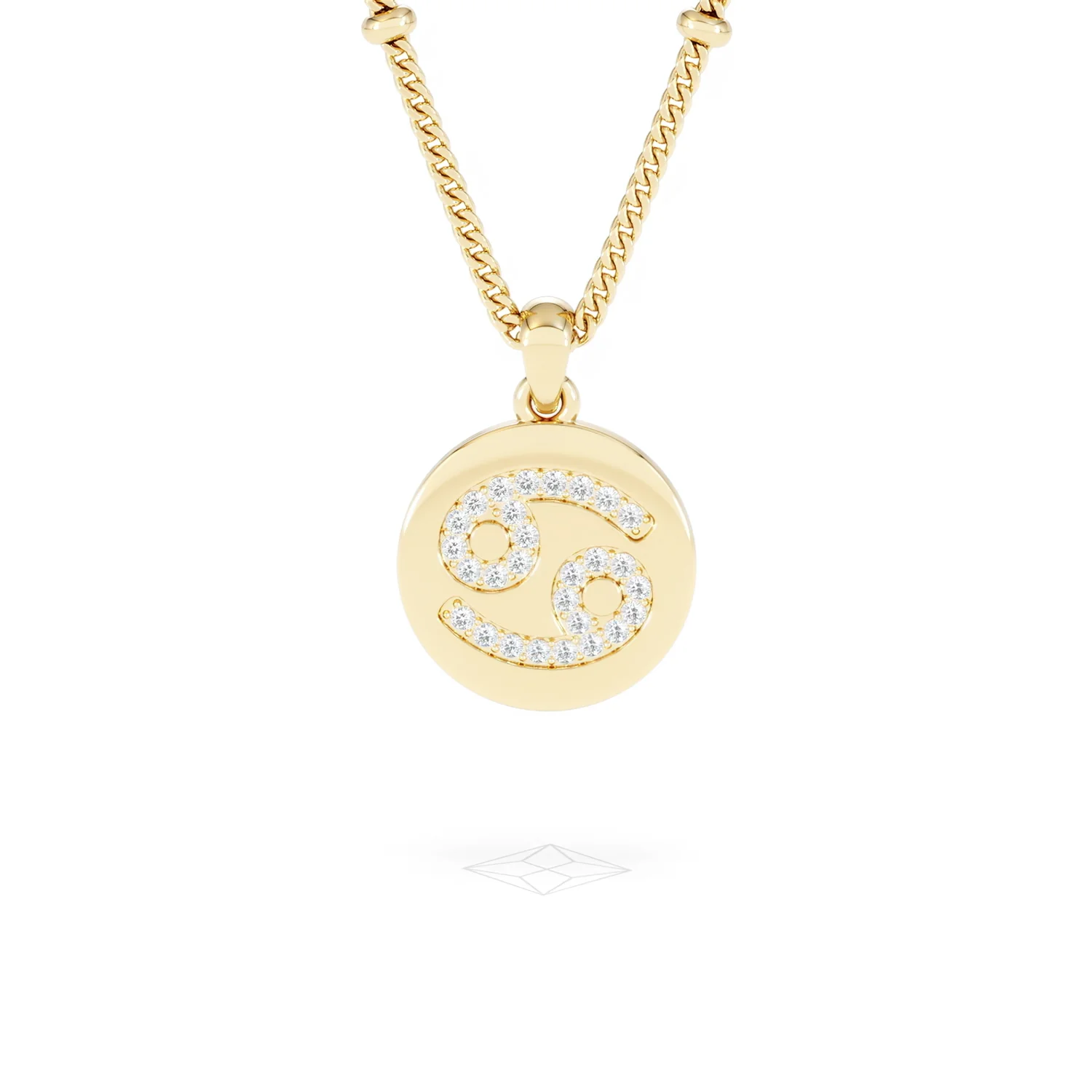 Astrology Cancer 0.07ct Lab Grown Diamond Medallion Pendant Necklace in 18K Gold Vermeil - Image 88