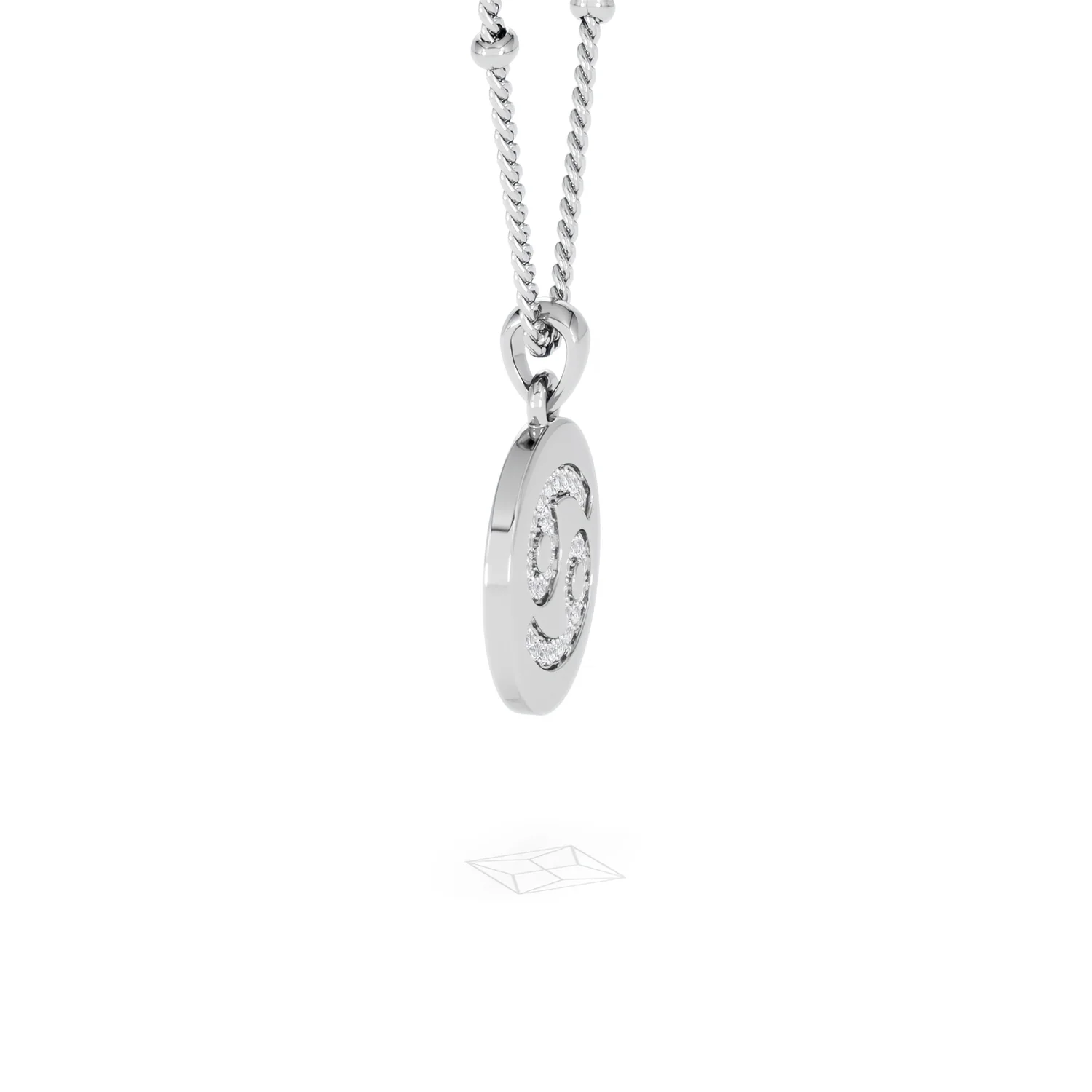 Astrology Cancer 0.07ct Lab Grown Diamond Medallion Pendant Necklace in Sterling Silver - Image 72