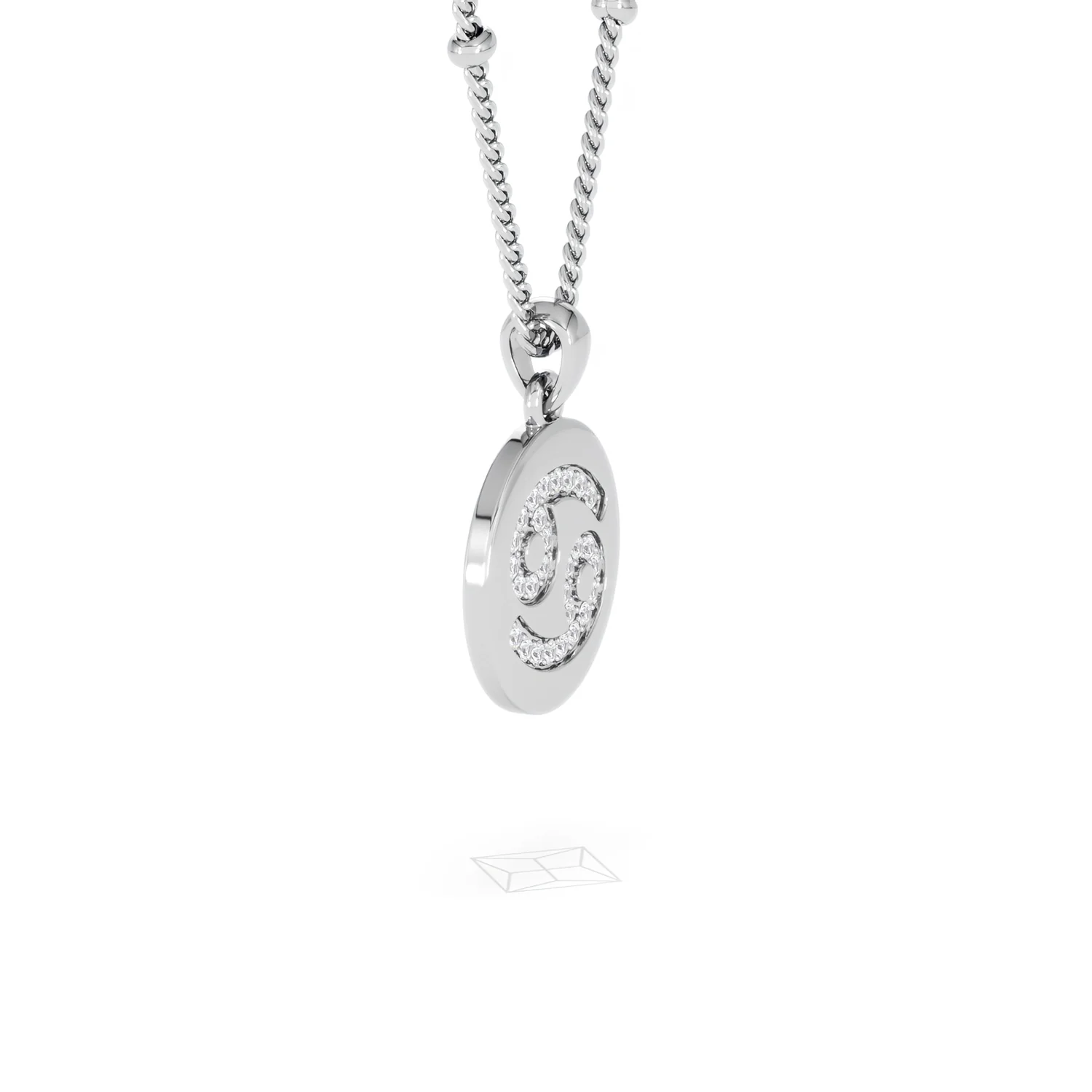 Astrology Cancer 0.07ct Lab Grown Diamond Medallion Pendant Necklace in Sterling Silver - Image 74