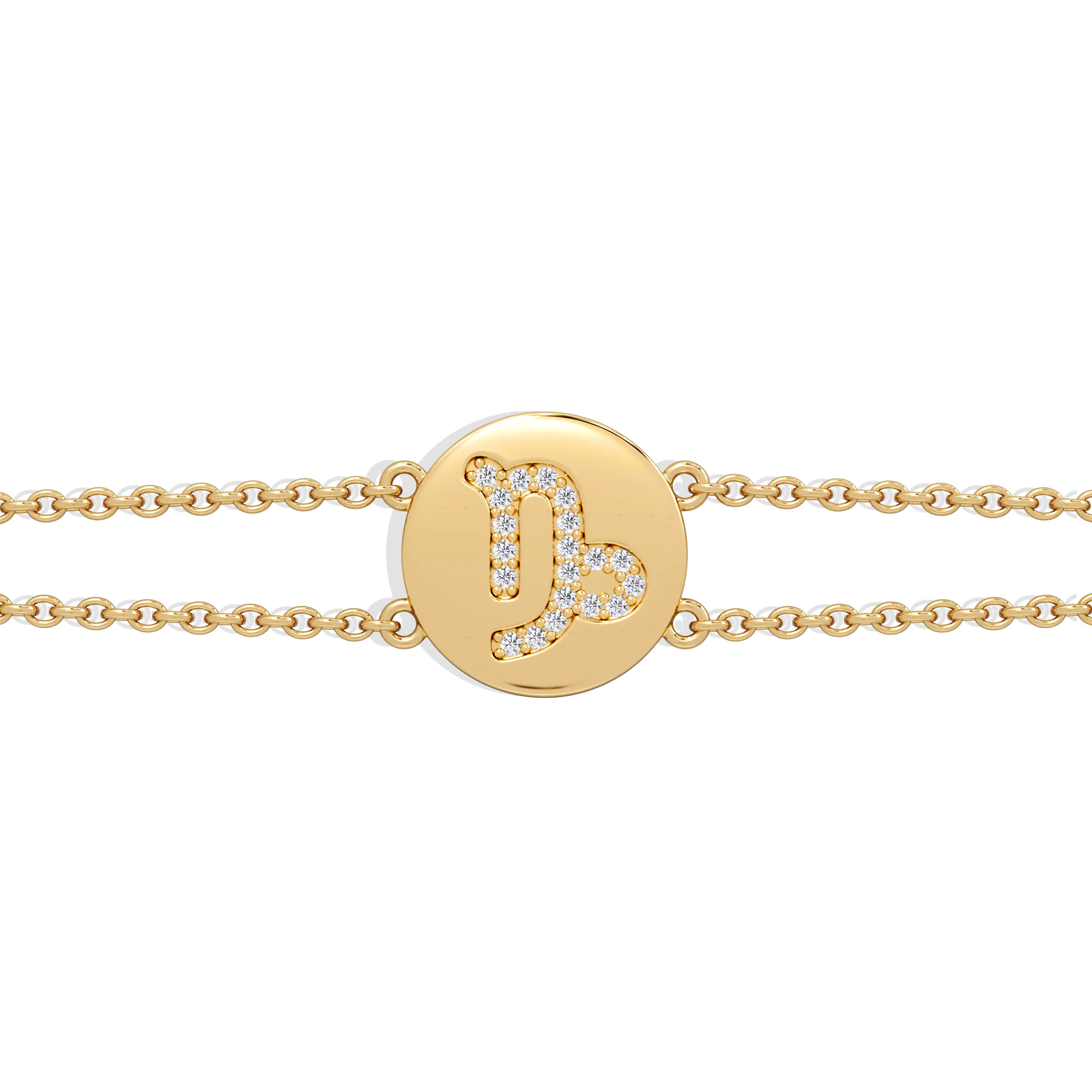 Astrology Capricorn 0.07ct Lab Grown Diamond Adjustable Medallion Bracelet 18K Gold Vermeil - Image 5