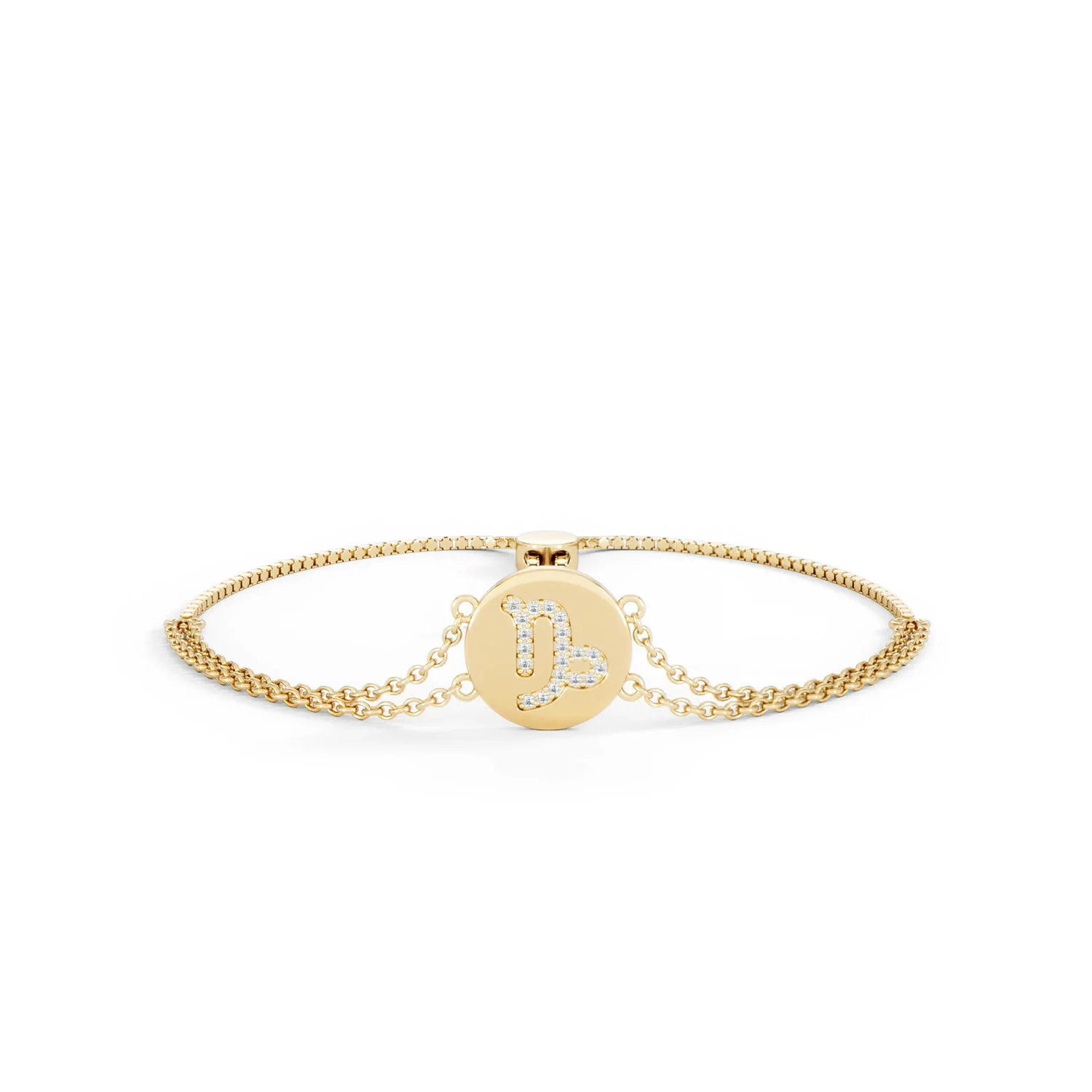 Astrology Capricorn 0.07ct Lab Grown Diamond Adjustable Medallion Bracelet 18K Gold Vermeil - Image 9