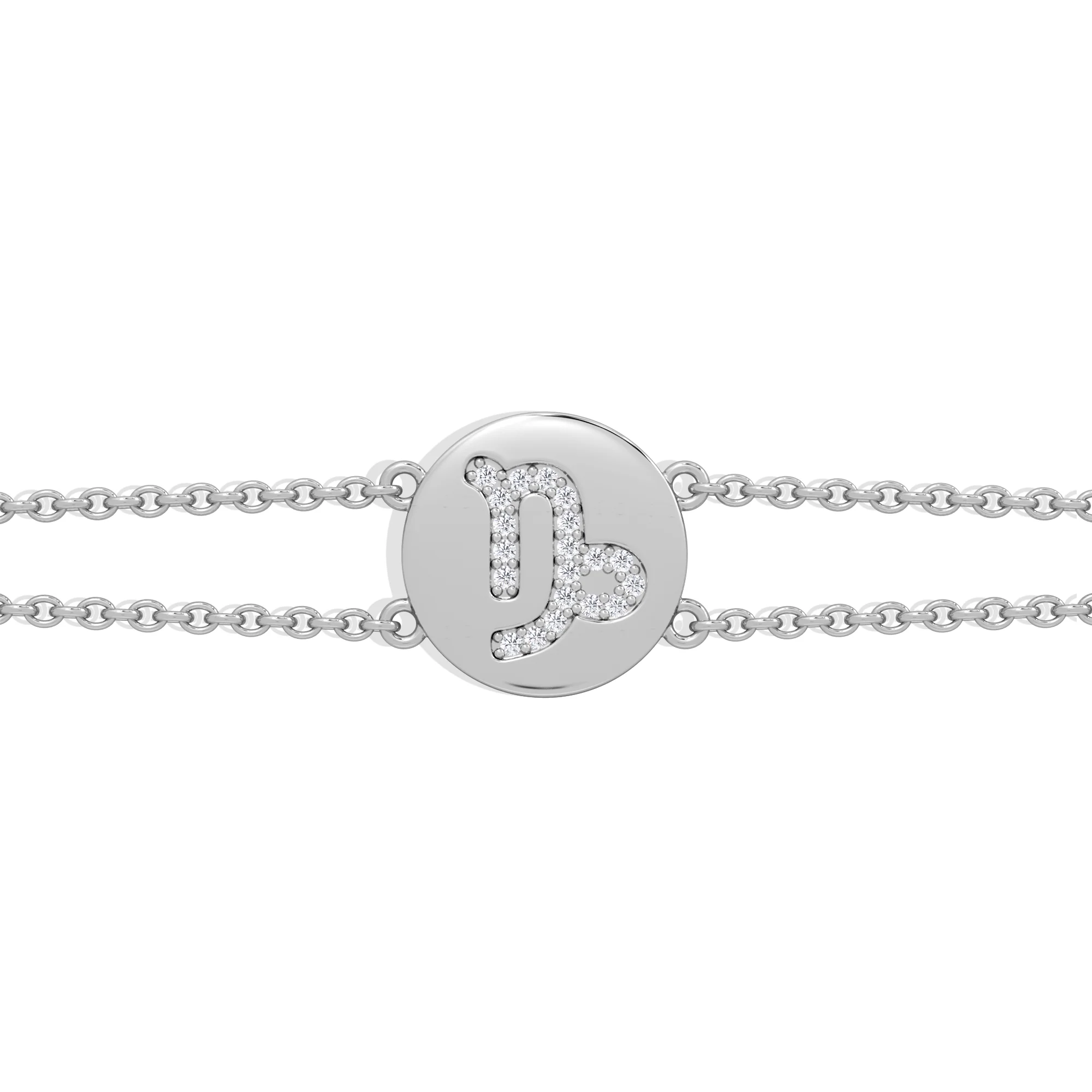 Astrology Capricorn 0.07ct Lab Grown Diamond Adjustable Medallion Bracelet Sterling Silver - Image 5