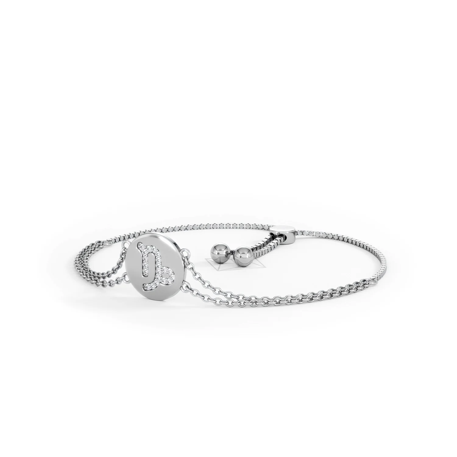 Astrology Capricorn 0.07ct Lab Grown Diamond Adjustable Medallion Bracelet Sterling Silver - Image 82