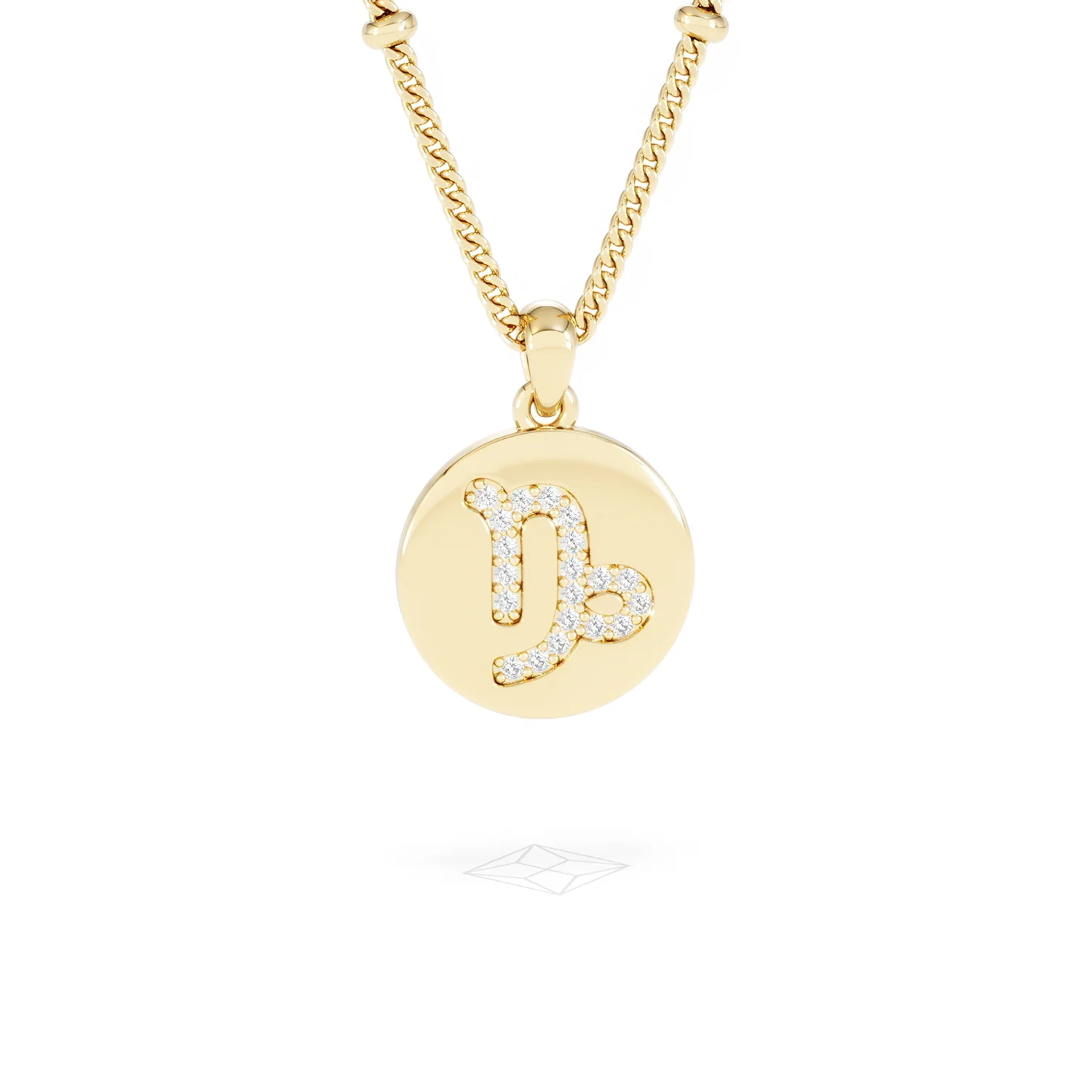 Astrology Capricorn 0.07ct Lab Grown Diamond Medallion Pendant Necklace in 18K Gold Vermeil - Image 10