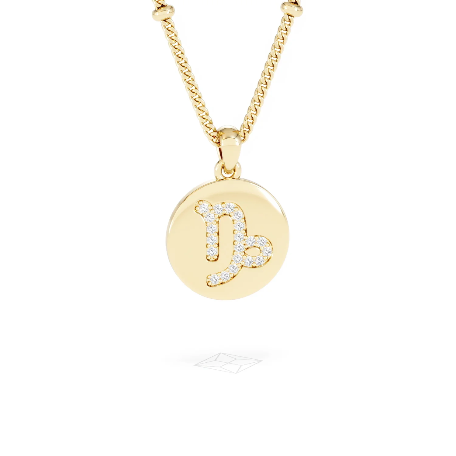 Astrology Capricorn 0.07ct Lab Grown Diamond Medallion Pendant Necklace in 18K Gold Vermeil - Image 11