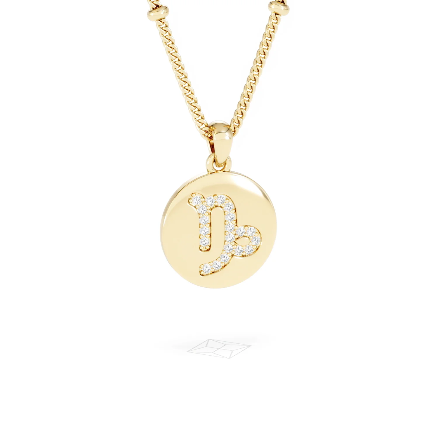 Astrology Capricorn 0.07ct Lab Grown Diamond Medallion Pendant Necklace in 18K Gold Vermeil - Image 12