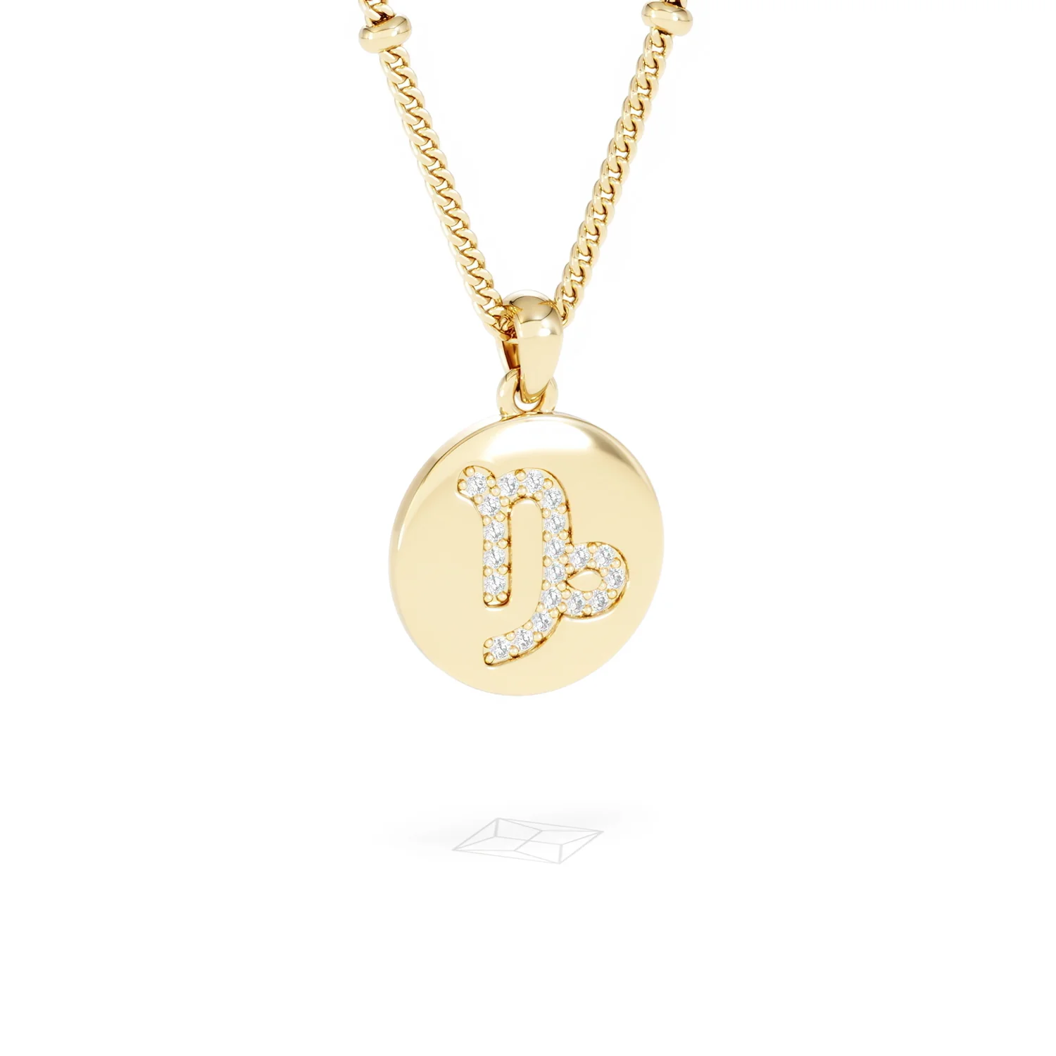 Astrology Capricorn 0.07ct Lab Grown Diamond Medallion Pendant Necklace in 18K Gold Vermeil - Image 13