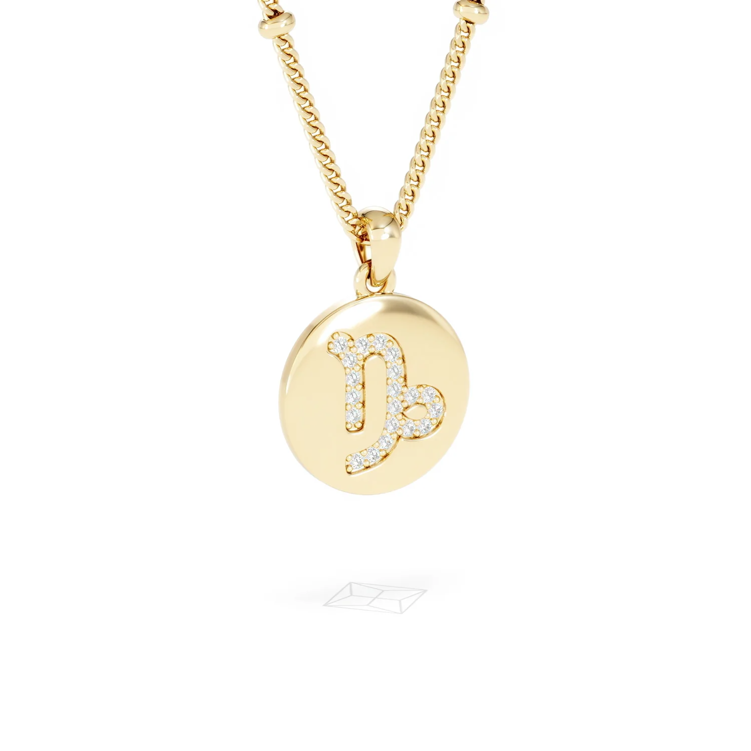 Astrology Capricorn 0.07ct Lab Grown Diamond Medallion Pendant Necklace in 18K Gold Vermeil - Image 14