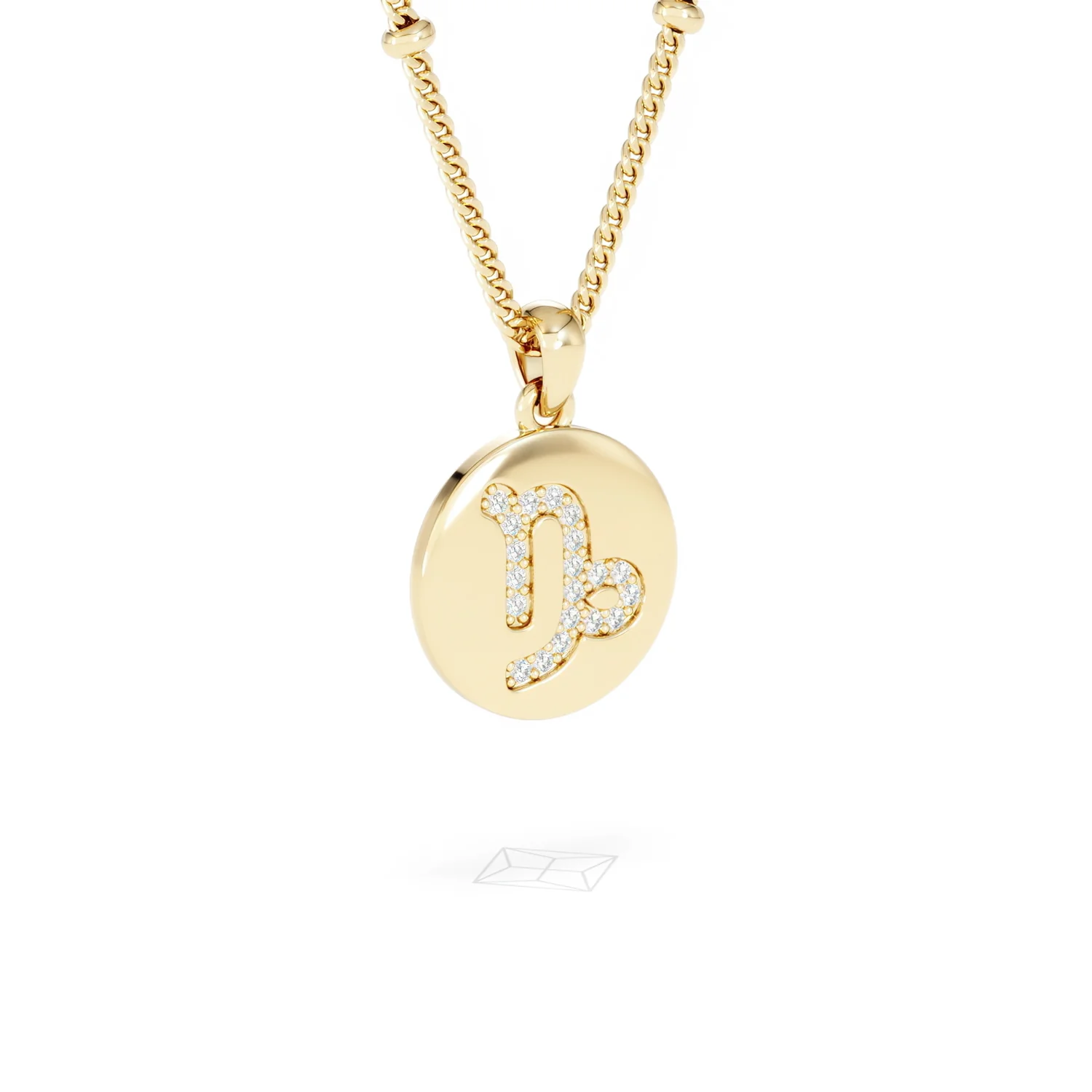 Astrology Capricorn 0.07ct Lab Grown Diamond Medallion Pendant Necklace in 18K Gold Vermeil - Image 15