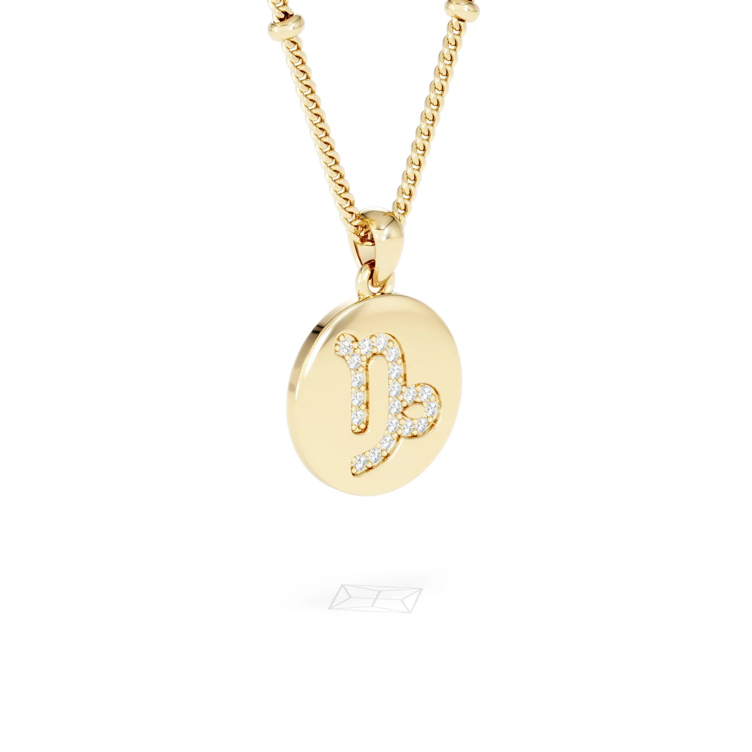 Astrology Capricorn 0.07ct Lab Grown Diamond Medallion Pendant Necklace in 18K Gold Vermeil - Image 16
