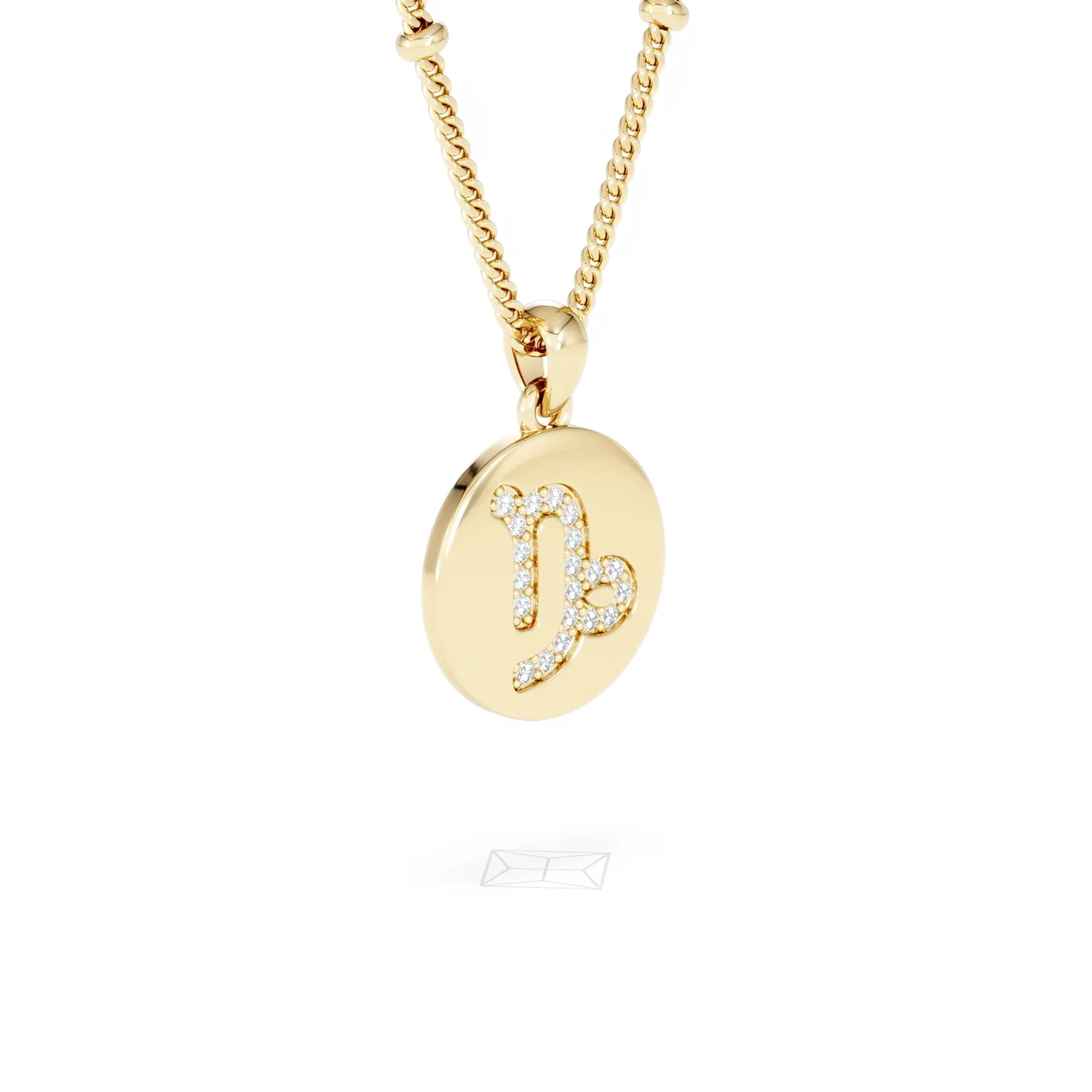 Astrology Capricorn 0.07ct Lab Grown Diamond Medallion Pendant Necklace in 18K Gold Vermeil - Image 17