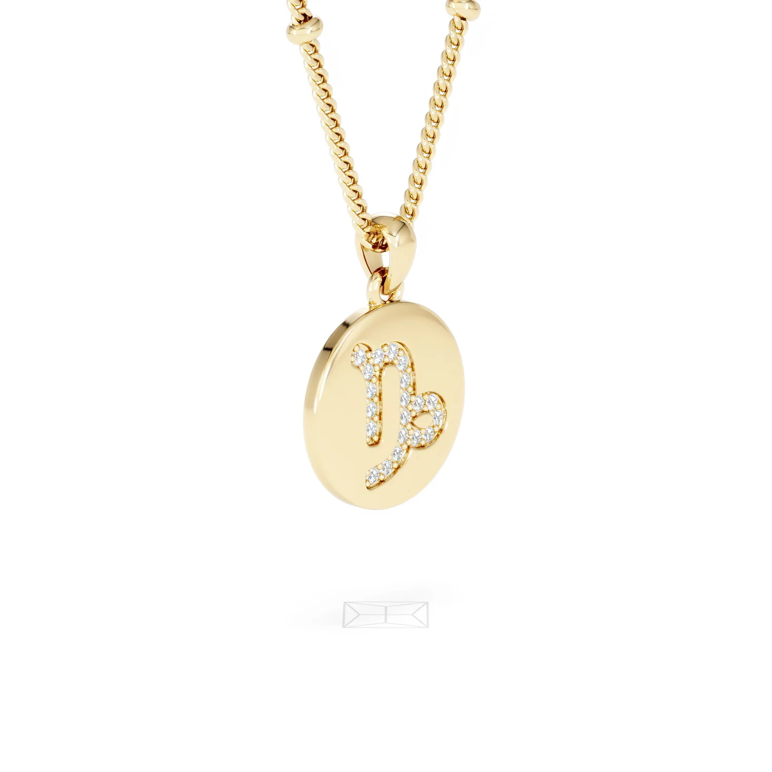Astrology Capricorn 0.07ct Lab Grown Diamond Medallion Pendant Necklace in 18K Gold Vermeil - Image 18