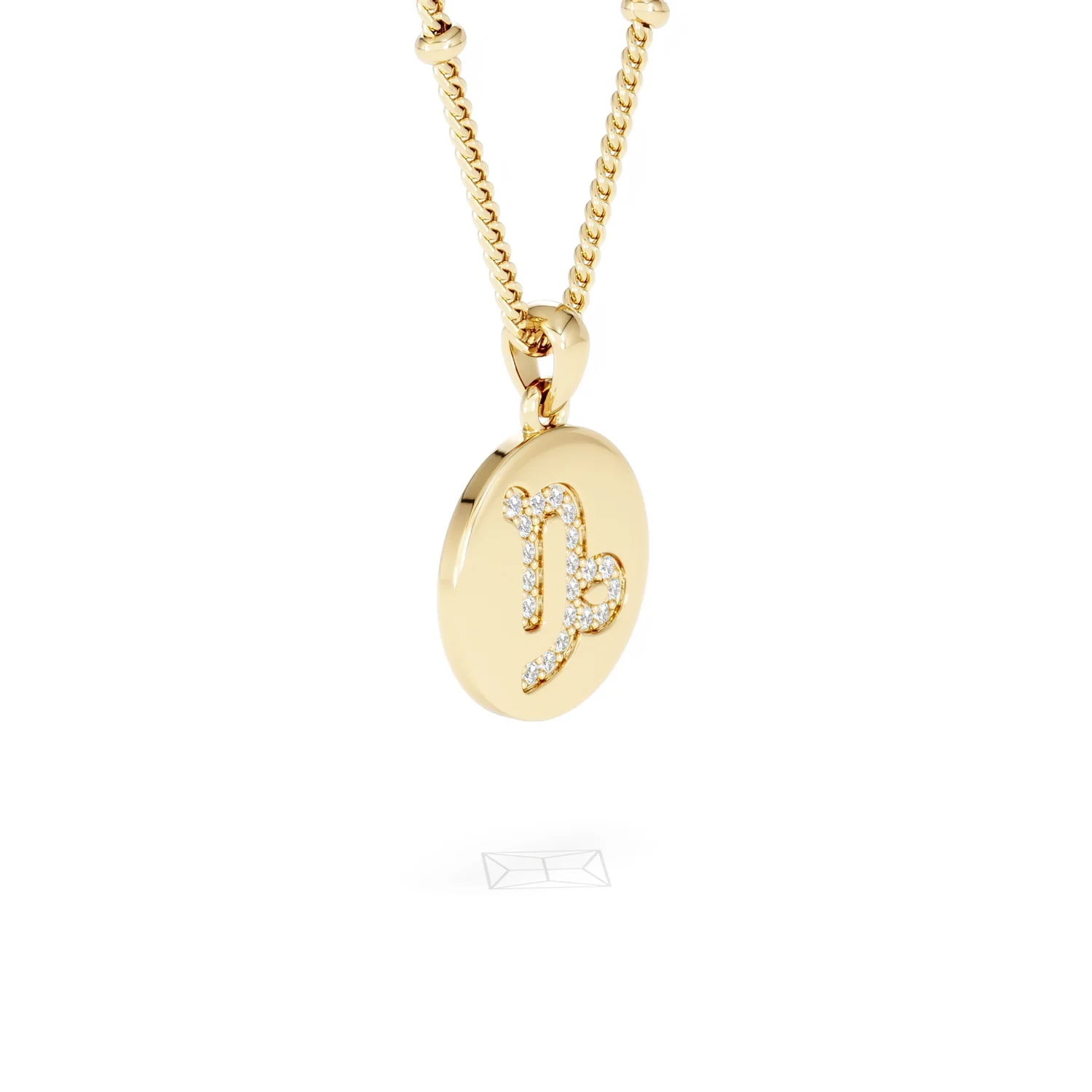Astrology Capricorn 0.07ct Lab Grown Diamond Medallion Pendant Necklace in 18K Gold Vermeil - Image 19