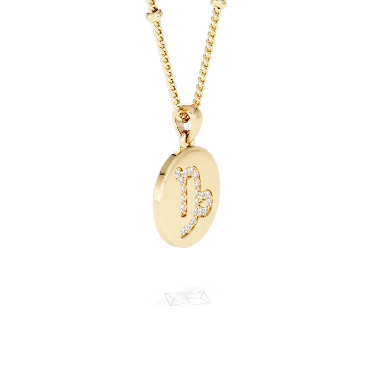 Astrology Capricorn 0.07ct Lab Grown Diamond Medallion Pendant Necklace in 18K Gold Vermeil - Image 20