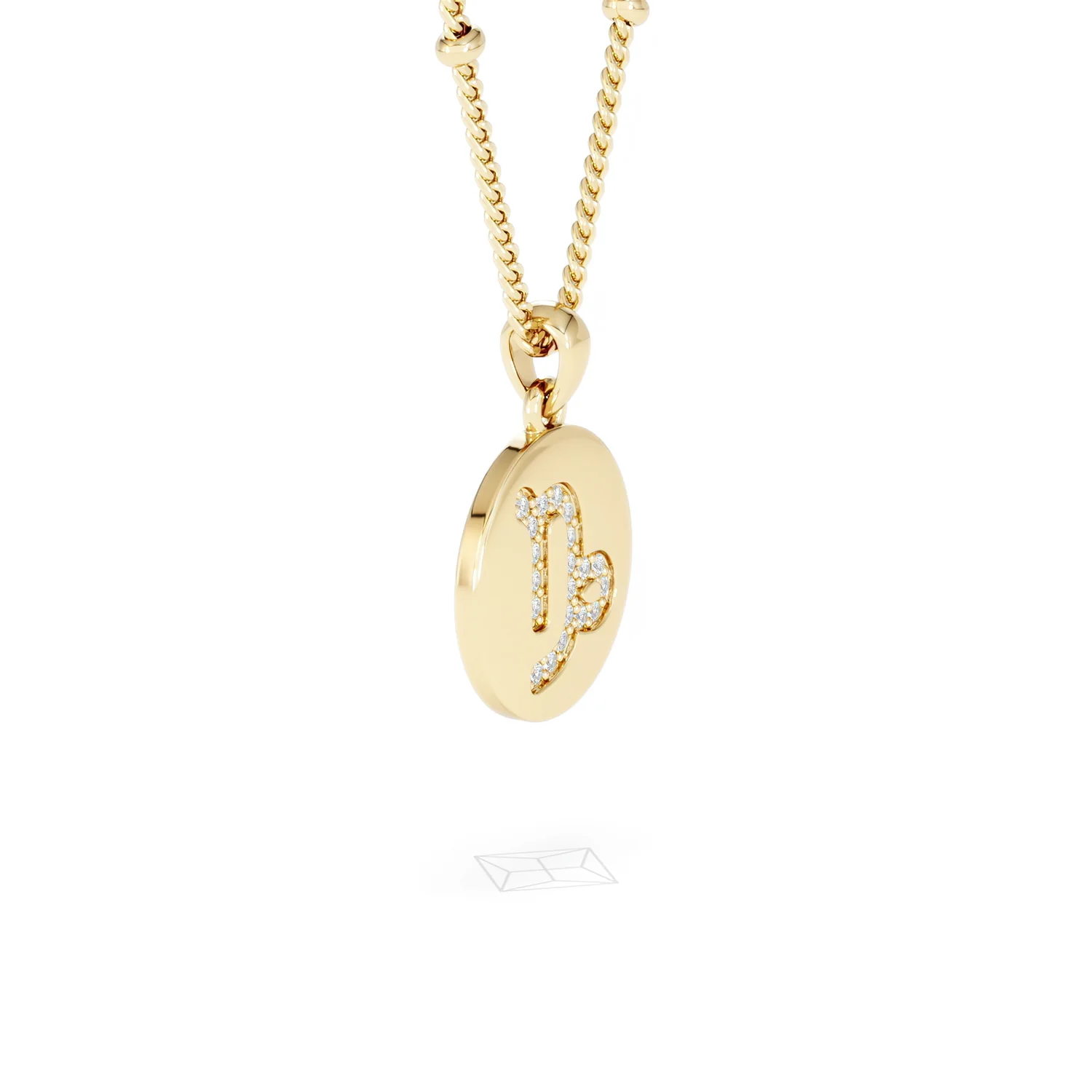 Astrology Capricorn 0.07ct Lab Grown Diamond Medallion Pendant Necklace in 18K Gold Vermeil - Image 21