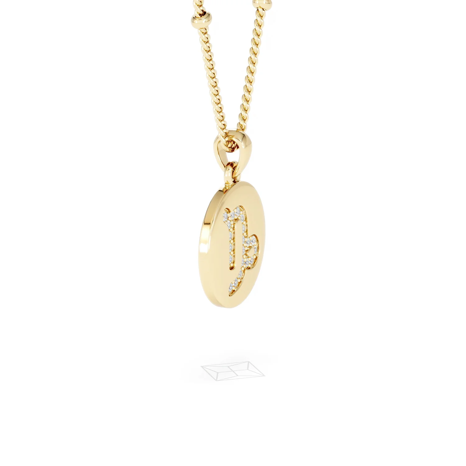Astrology Capricorn 0.07ct Lab Grown Diamond Medallion Pendant Necklace in 18K Gold Vermeil - Image 22